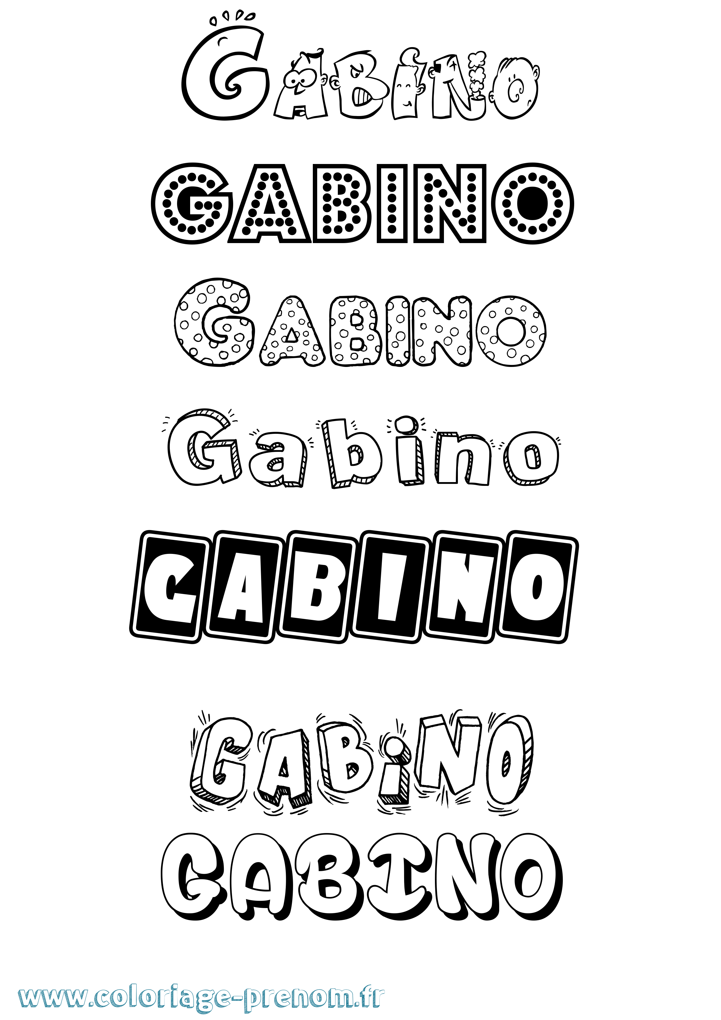 Coloriage Gabino Fun Coloriage prénom Gabino Fun