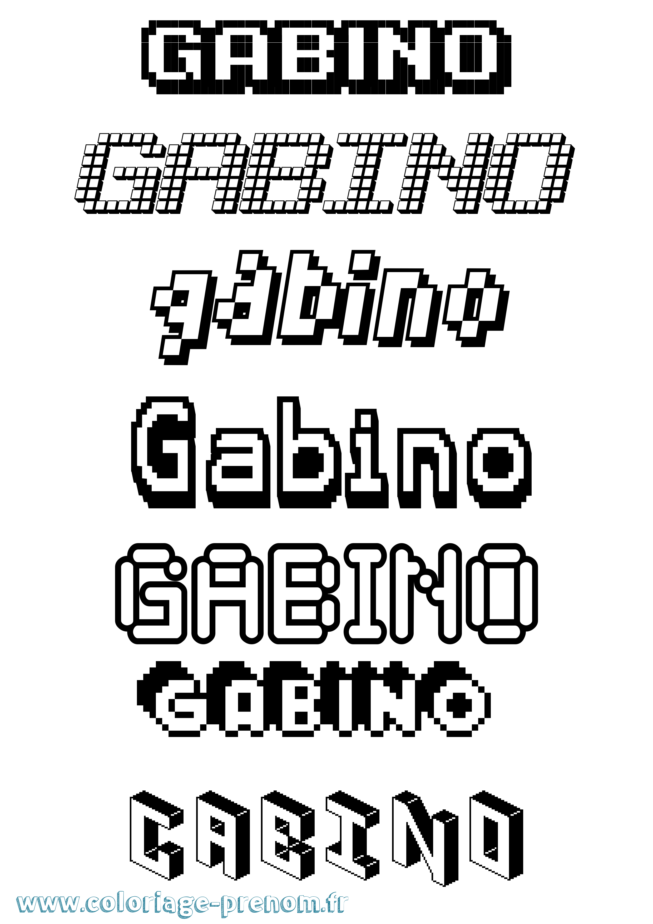 Coloriage Gabino Pixel Coloriage prénom Gabino Pixel