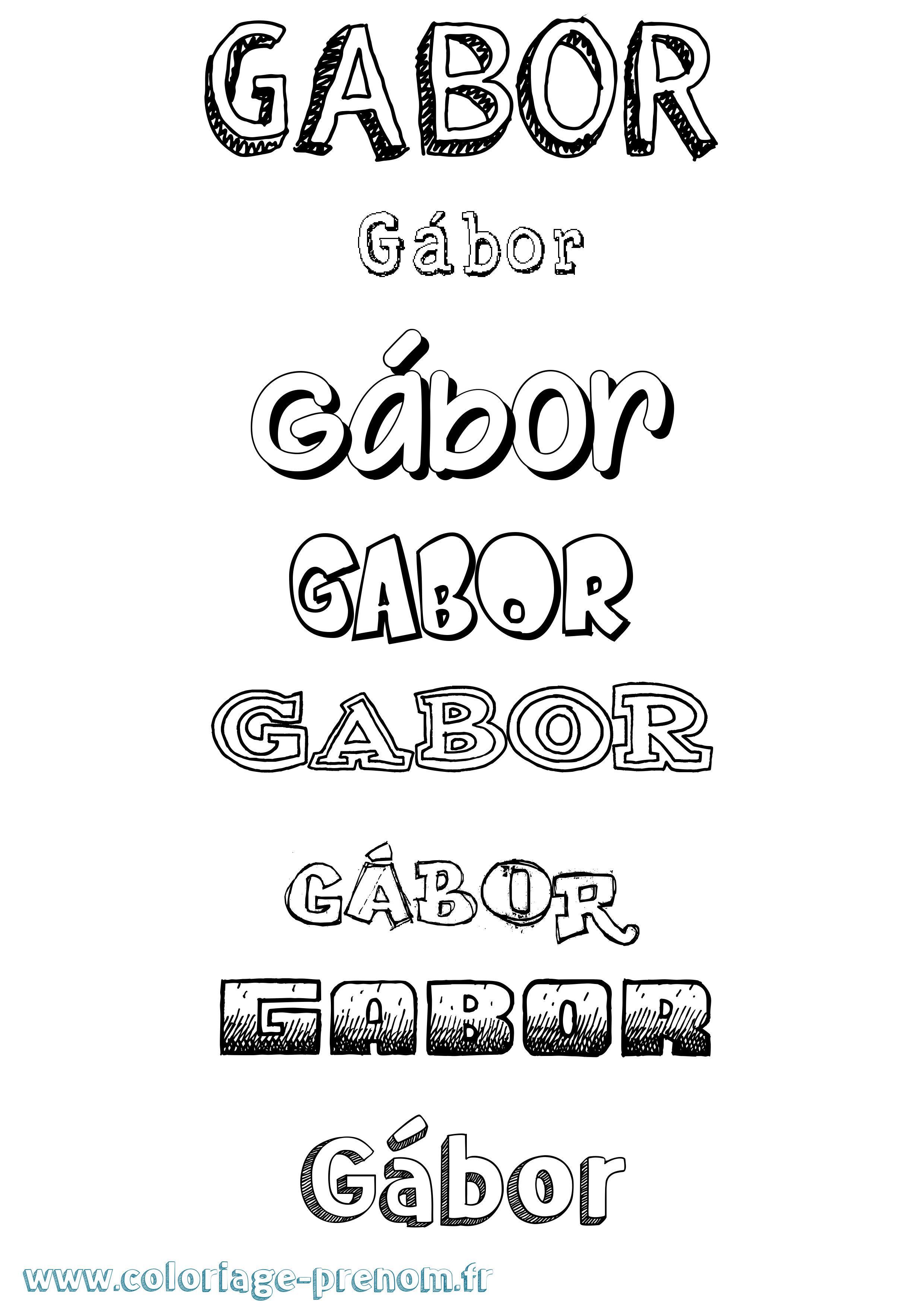 Coloriage Gábor Dessiné Coloriage prénom Gábor Dessiné
