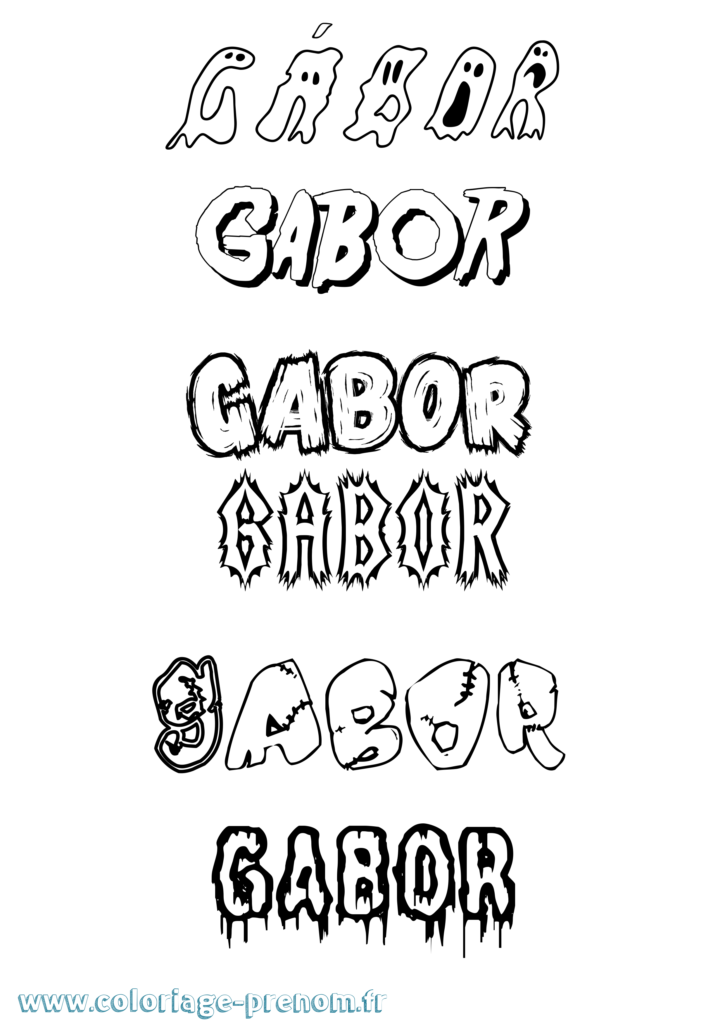 Coloriage Gábor Frisson Coloriage prénom Gábor Frisson