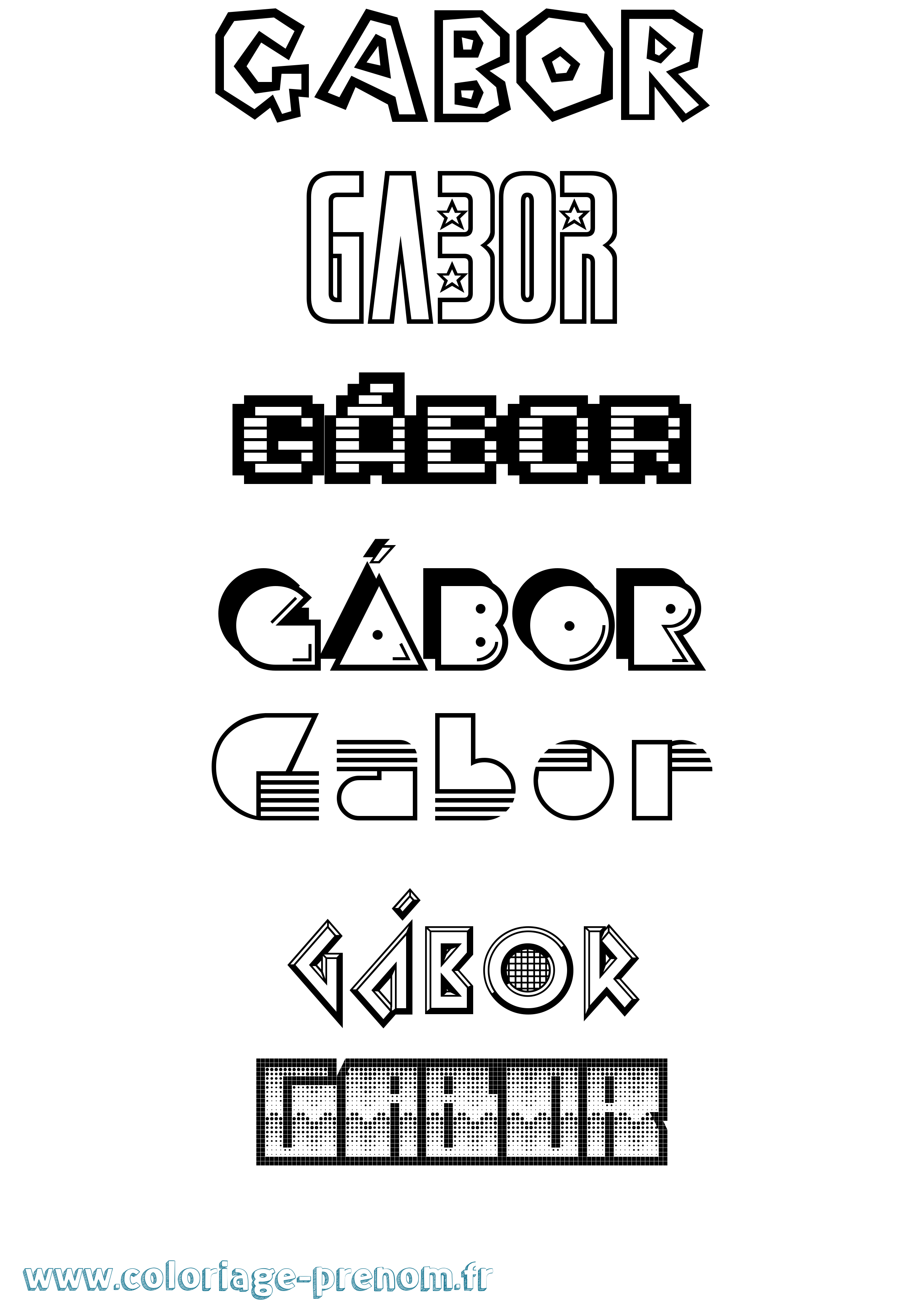Coloriage Gábor Jeux Vidéos Coloriage prénom Gábor Jeux Vidéos