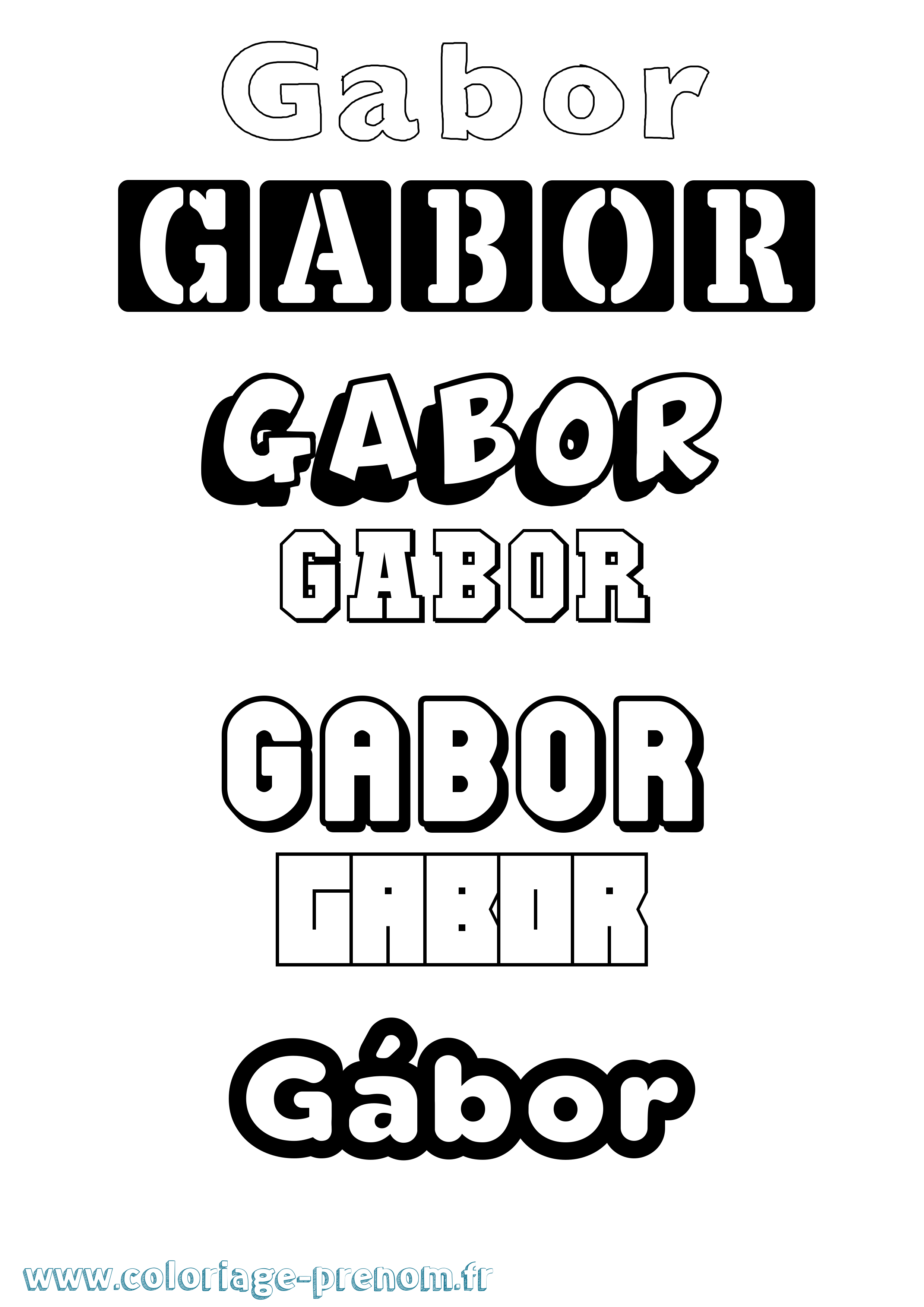 Coloriage Gábor Simple Coloriage prénom Gábor Simple
