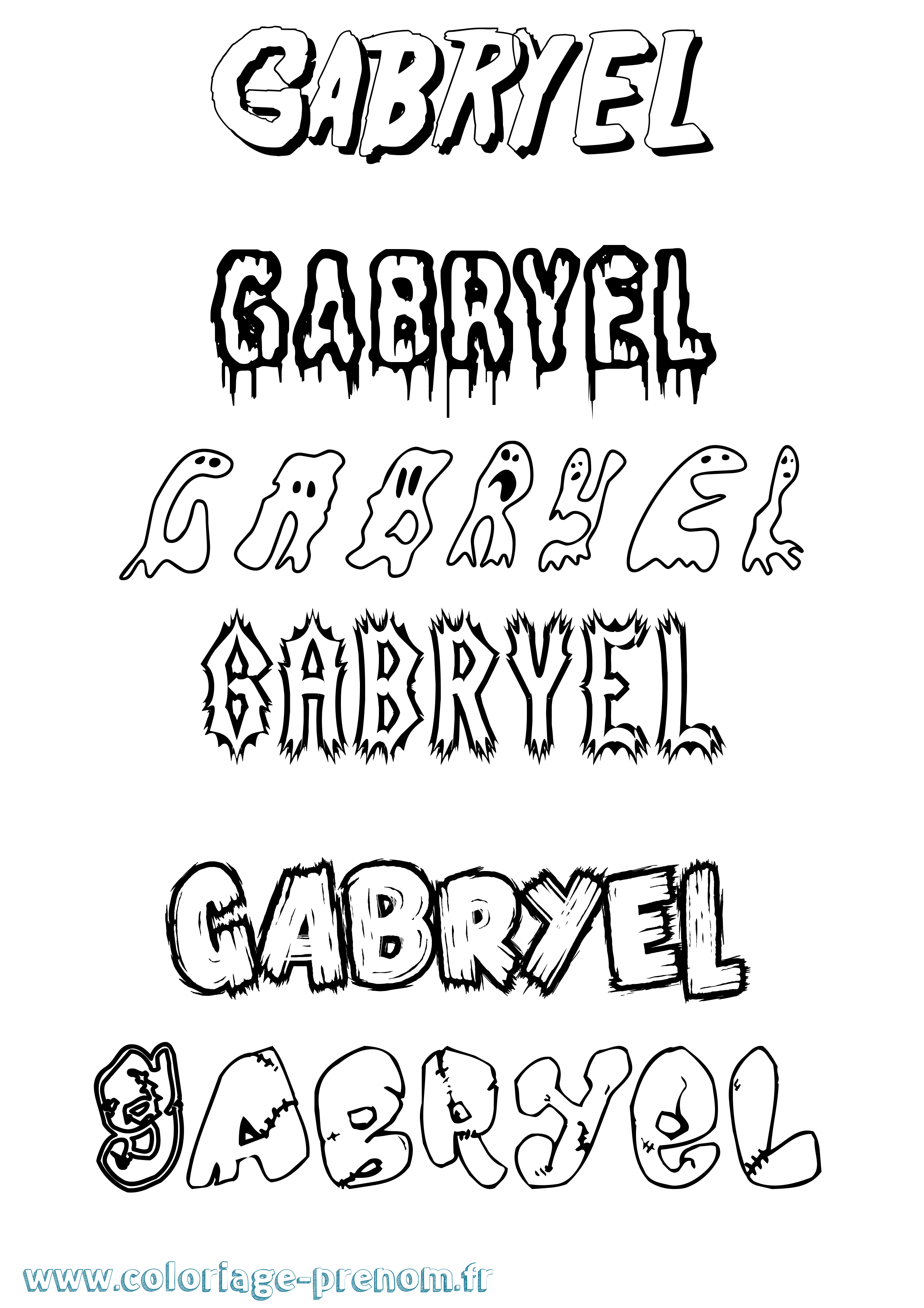 Coloriage Gabryel Frisson Coloriage prénom Gabryel Frisson