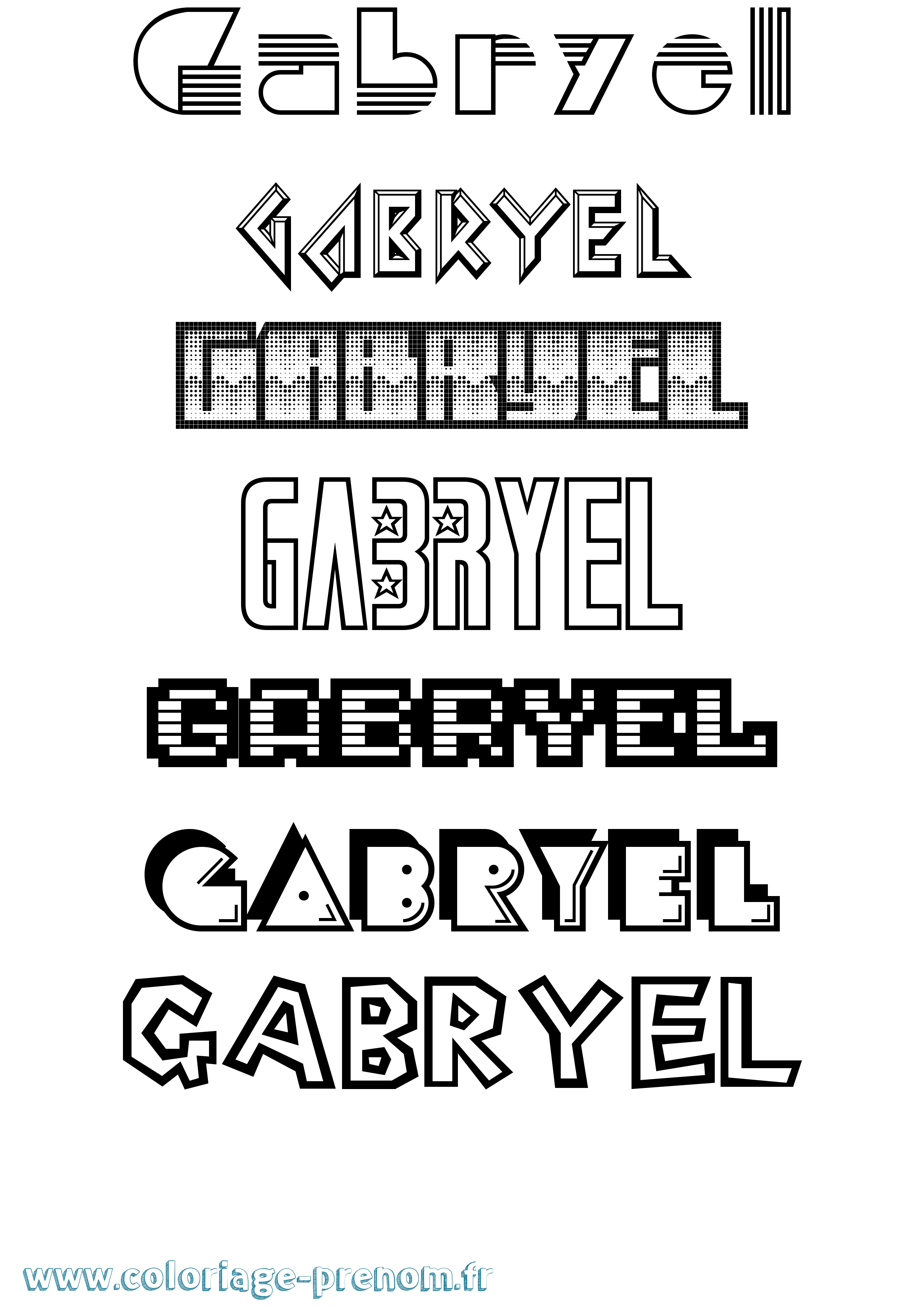 Coloriage Gabryel Jeux Vidéos Coloriage prénom Gabryel Jeux Vidéos