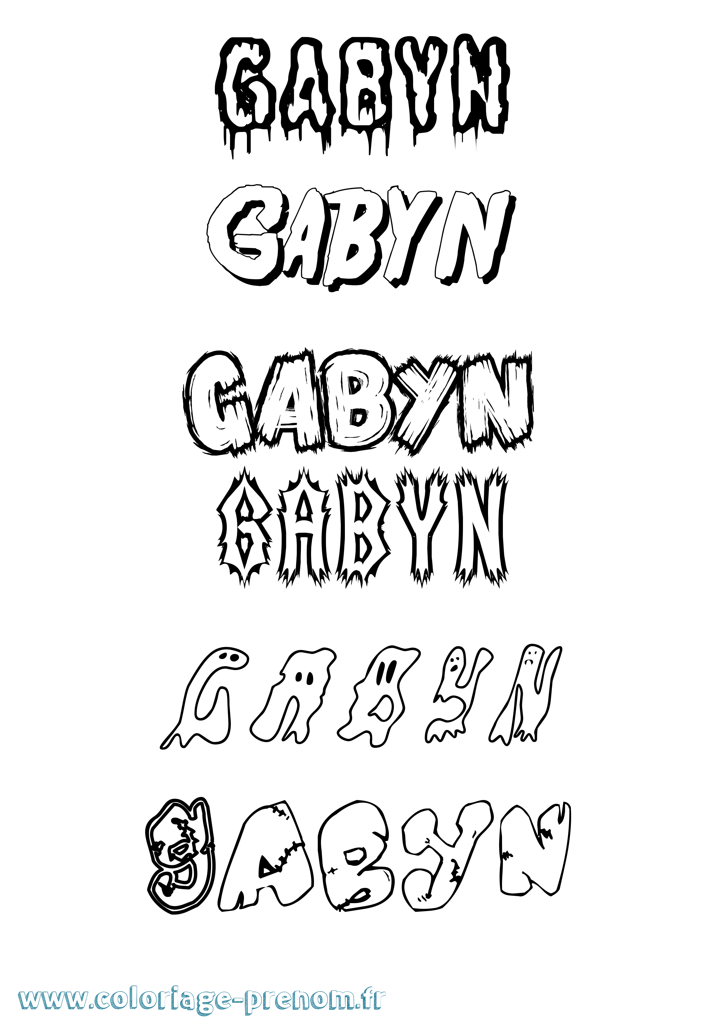 Coloriage Gabyn Frisson Coloriage prénom Gabyn Frisson