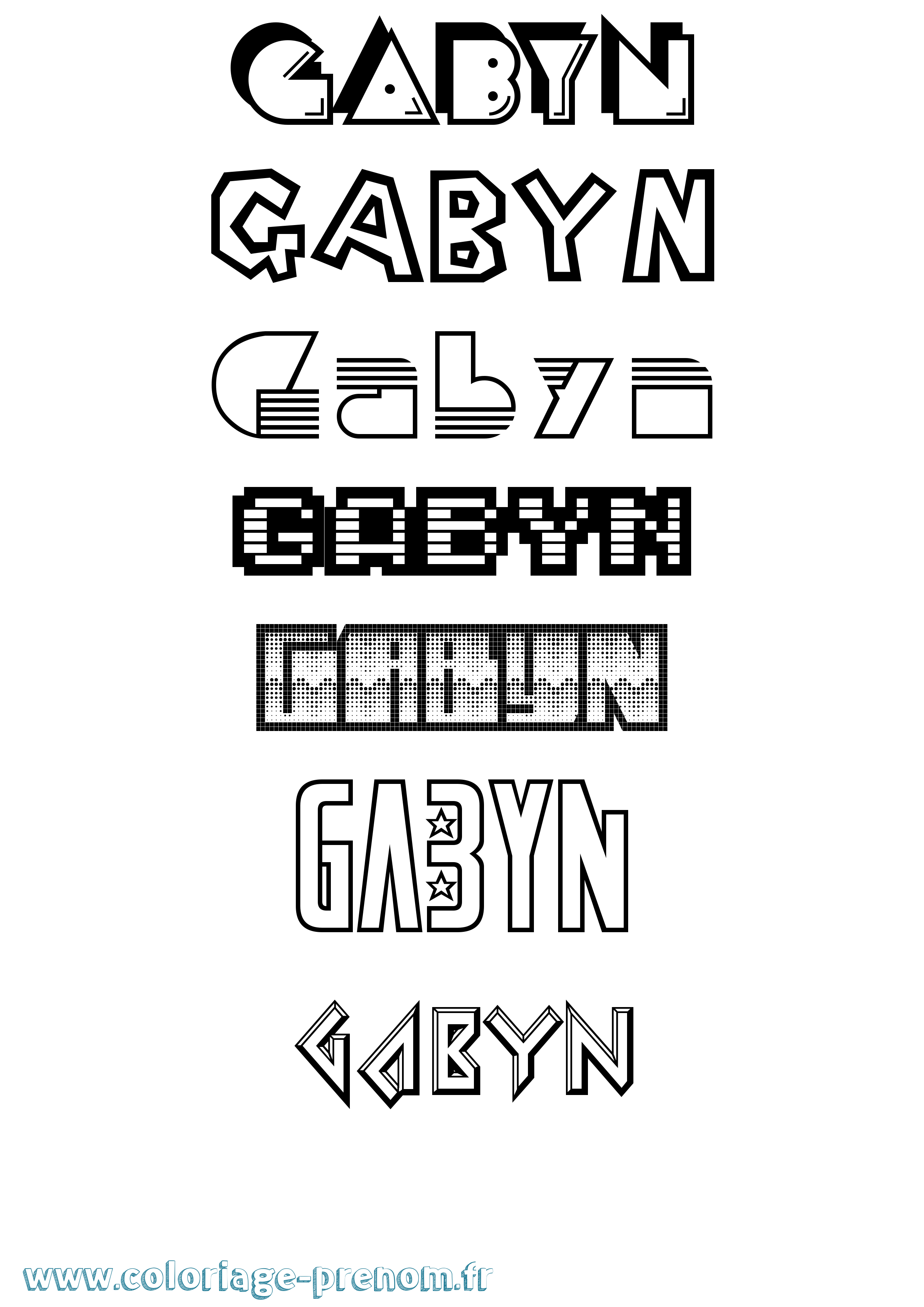 Coloriage Gabyn Jeux Vidéos Coloriage prénom Gabyn Jeux Vidéos