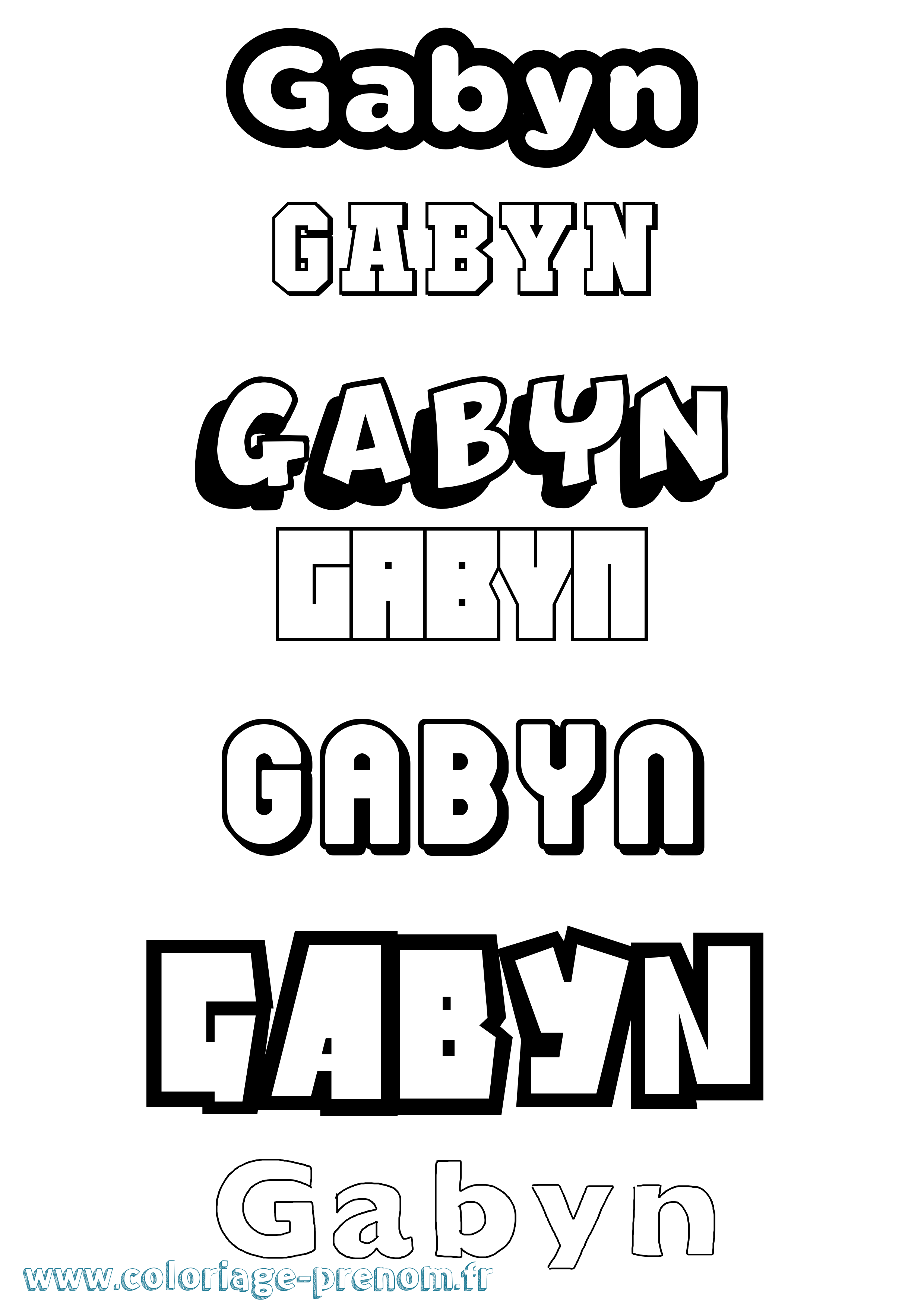 Coloriage Gabyn Simple Coloriage prénom Gabyn Simple
