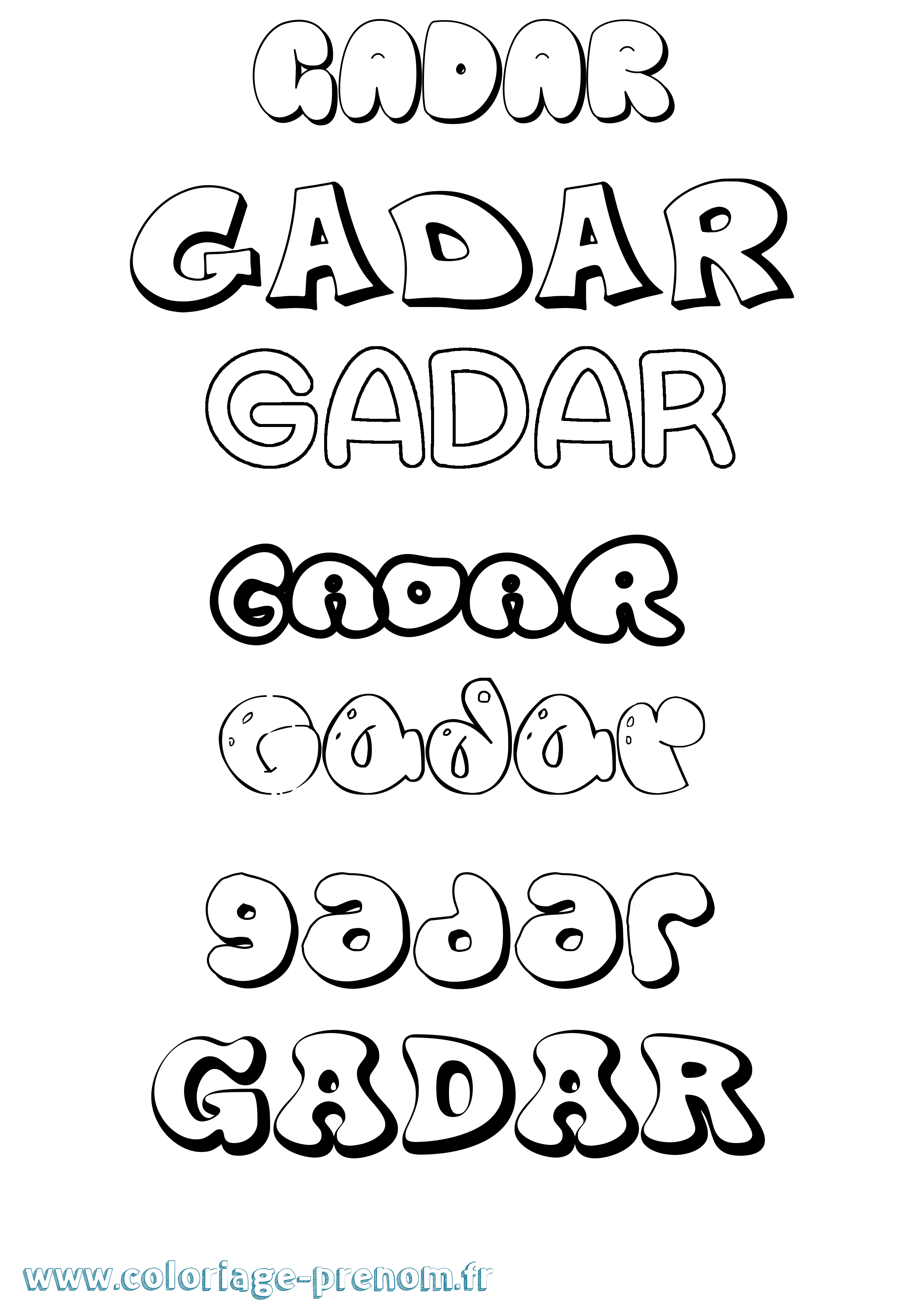 Coloriage Gadar Bubble Coloriage prénom Gadar Bubble