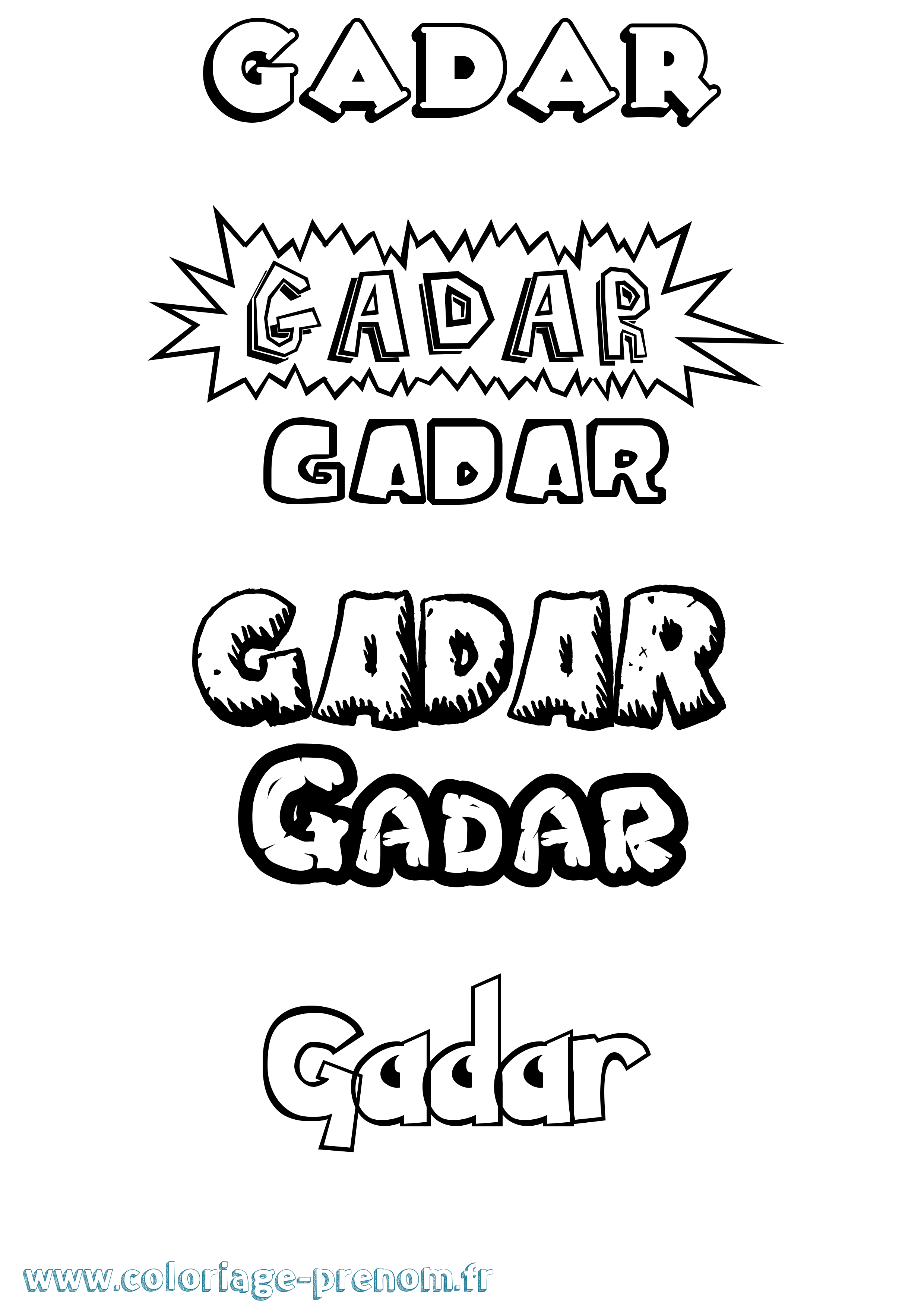 Coloriage Gadar Dessin Animé Coloriage prénom Gadar Dessin Animé