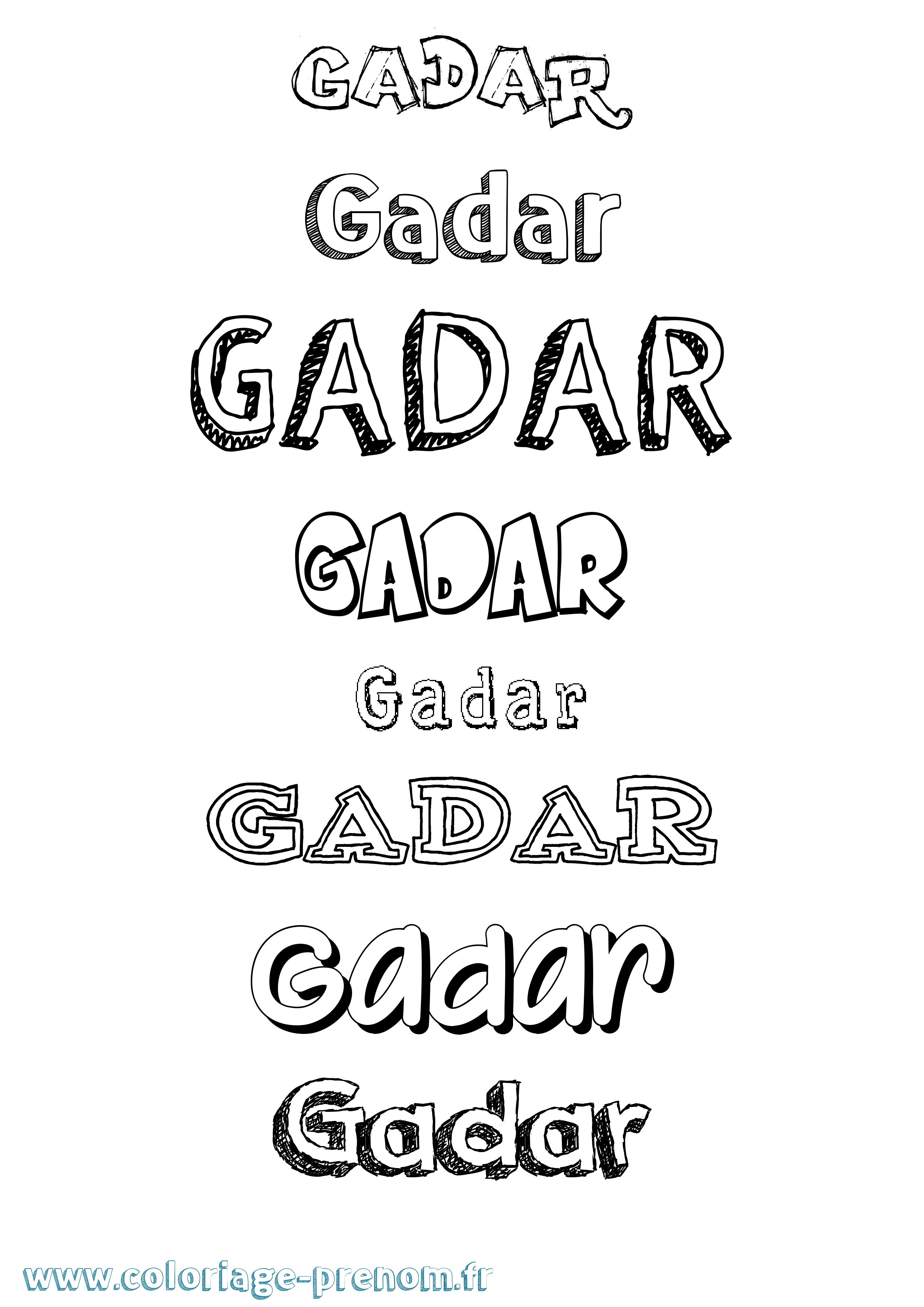 Coloriage Gadar Dessiné Coloriage prénom Gadar Dessiné