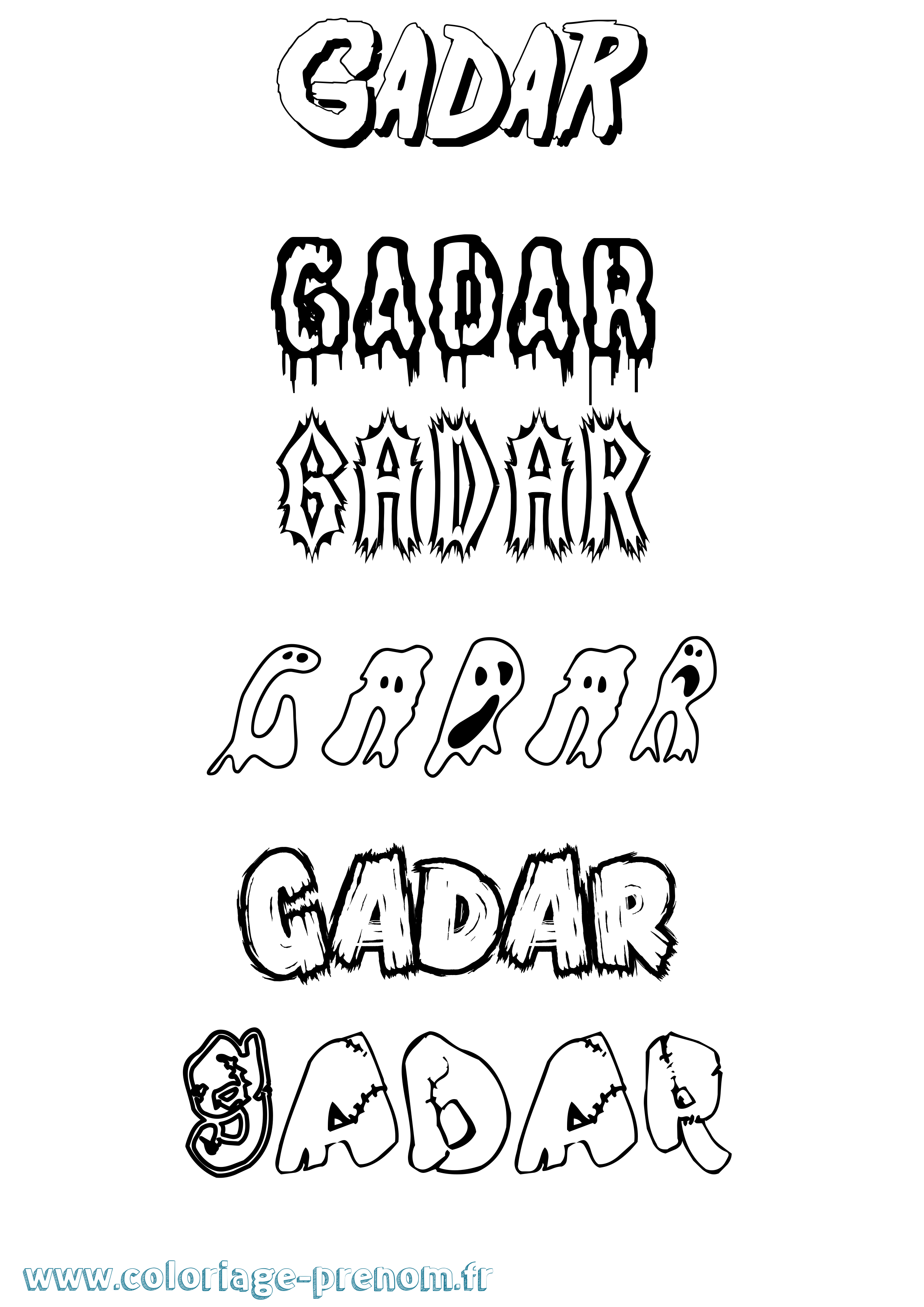 Coloriage Gadar Frisson Coloriage prénom Gadar Frisson