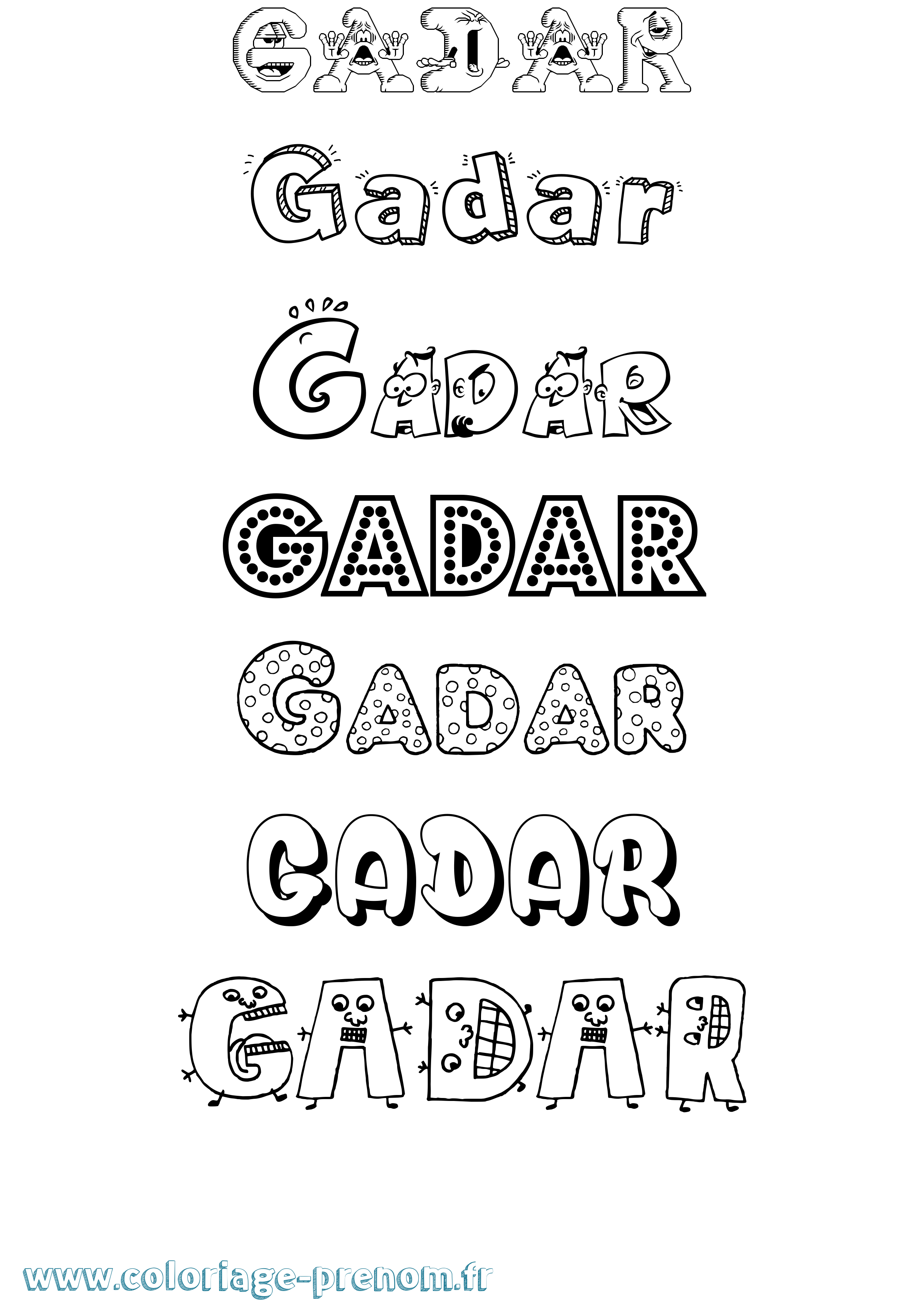 Coloriage Gadar Fun Coloriage prénom Gadar Fun