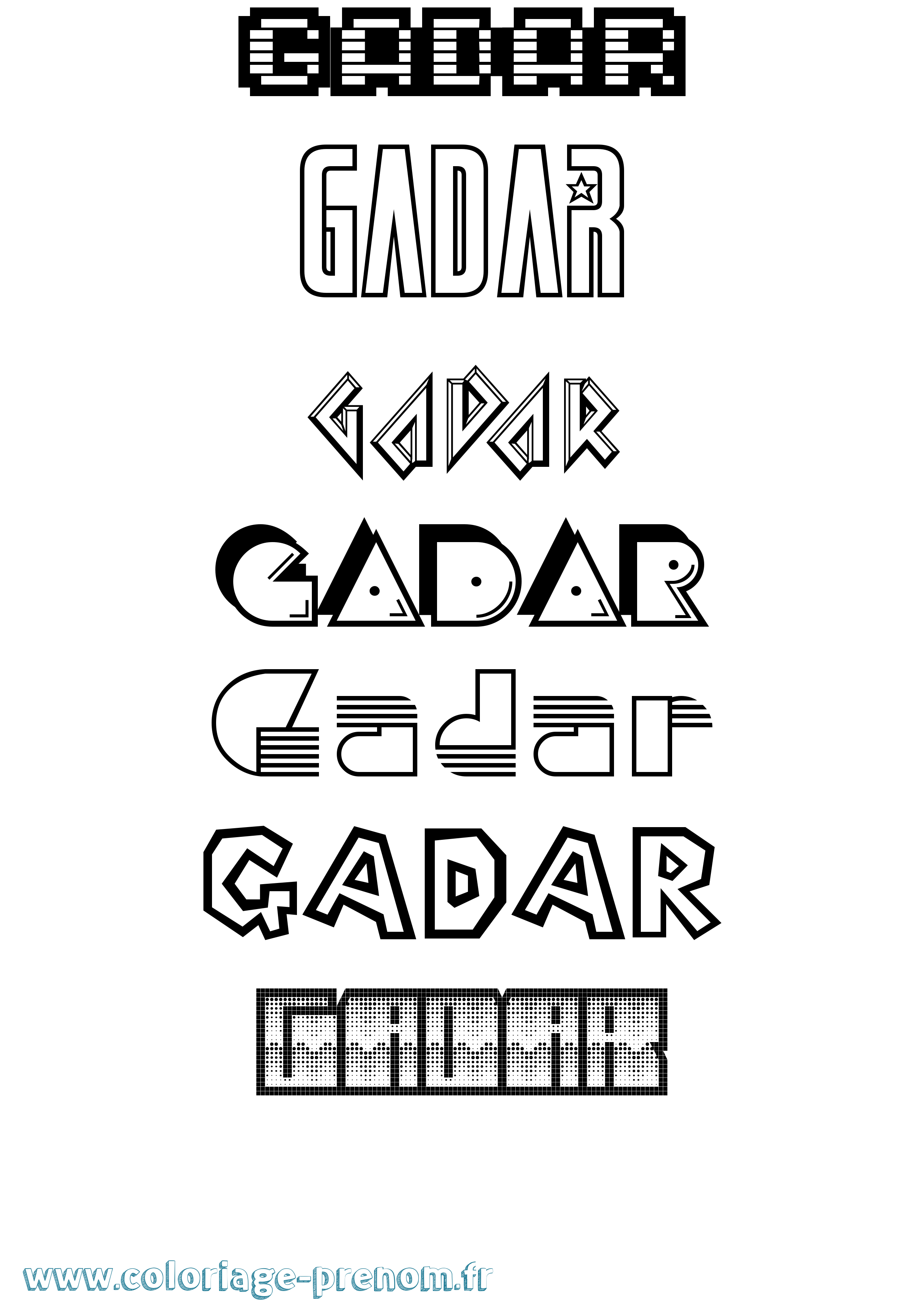 Coloriage Gadar Jeux Vidéos Coloriage prénom Gadar Jeux Vidéos