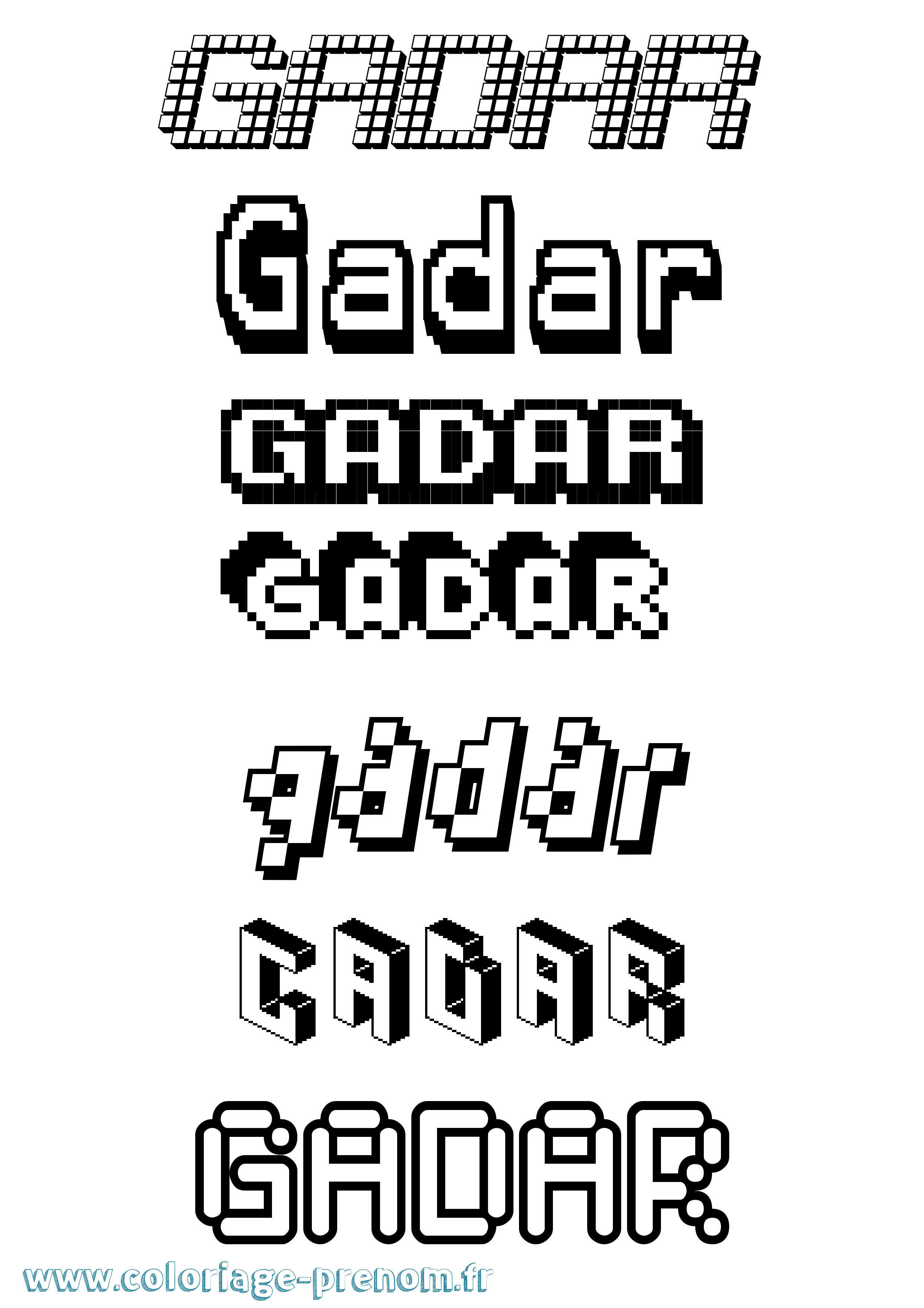 Coloriage Gadar Pixel Coloriage prénom Gadar Pixel