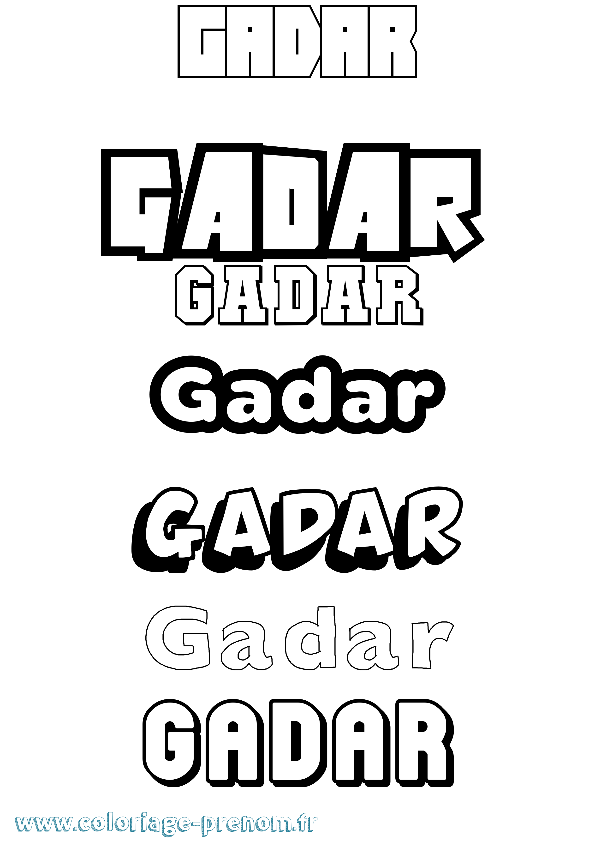 Coloriage Gadar Simple Coloriage prénom Gadar Simple