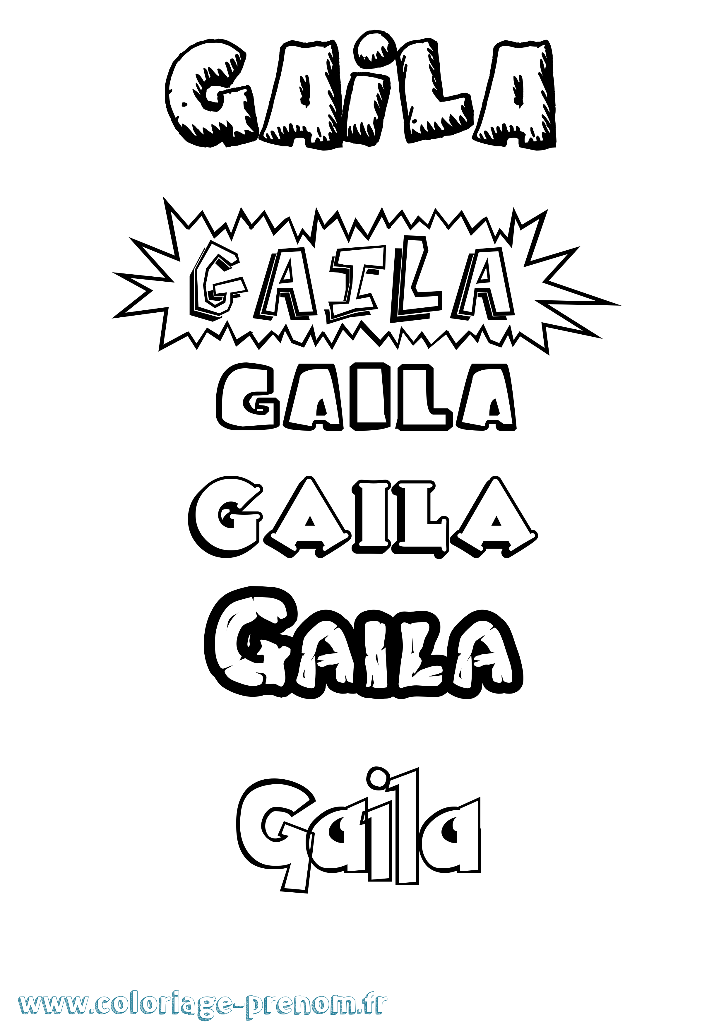 Coloriage Gaila Dessin Animé Coloriage prénom Gaila Dessin Animé