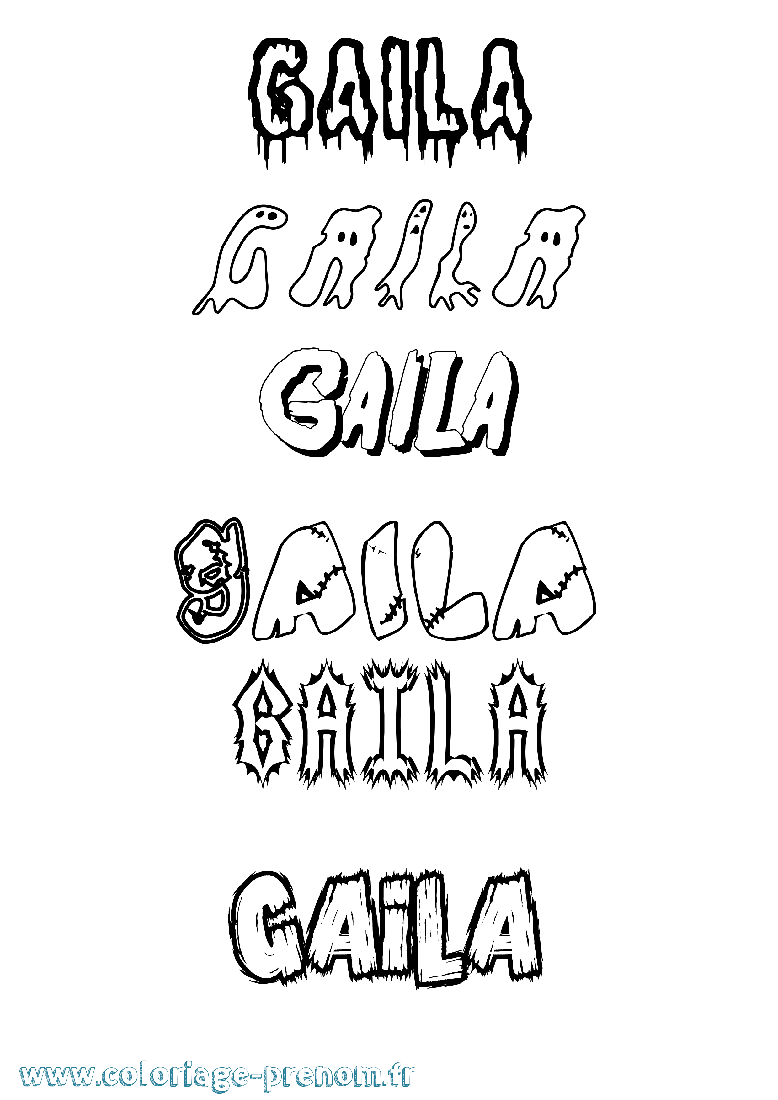 Coloriage Gaila Frisson Coloriage prénom Gaila Frisson