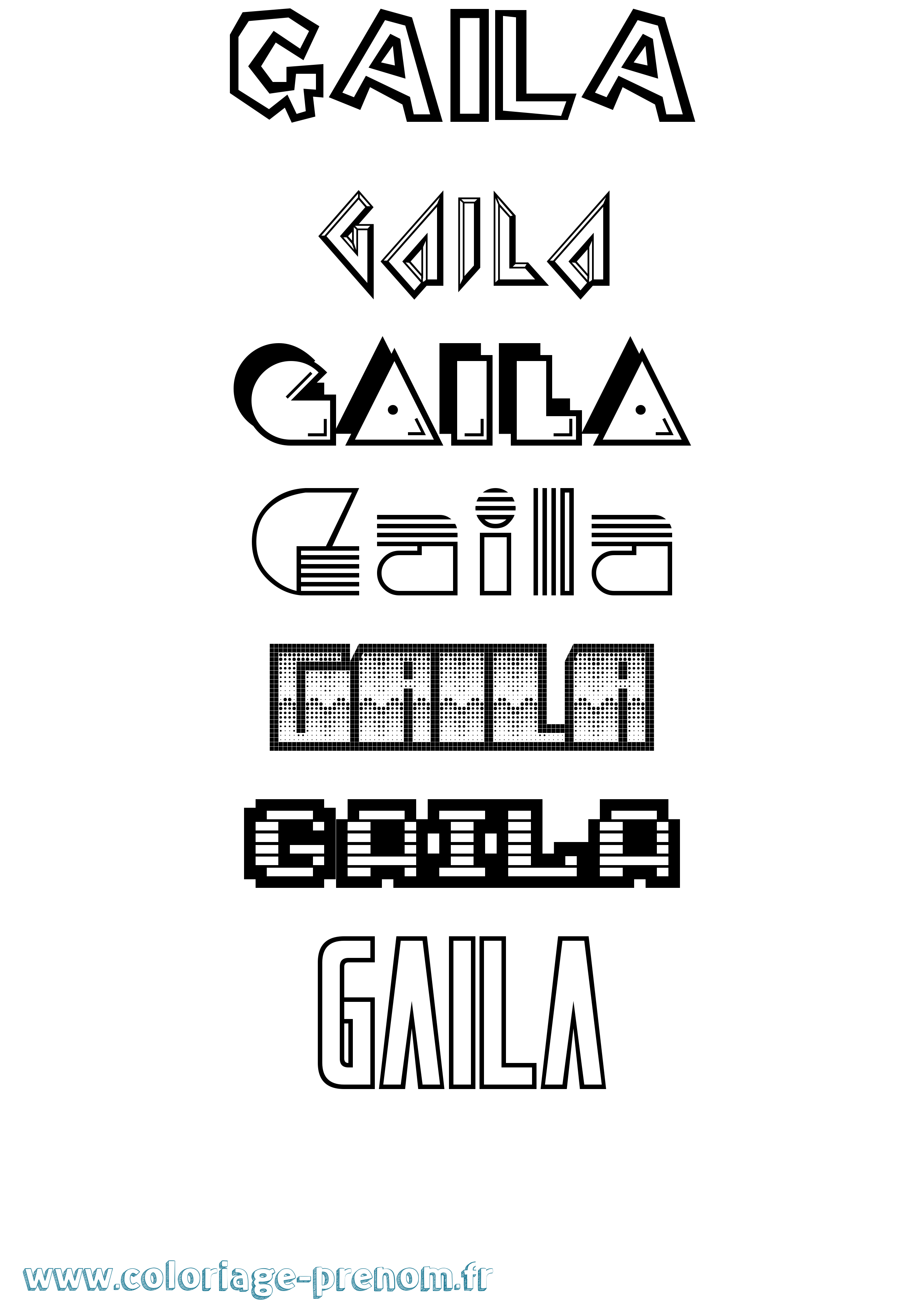 Coloriage Gaila Jeux Vidéos Coloriage prénom Gaila Jeux Vidéos