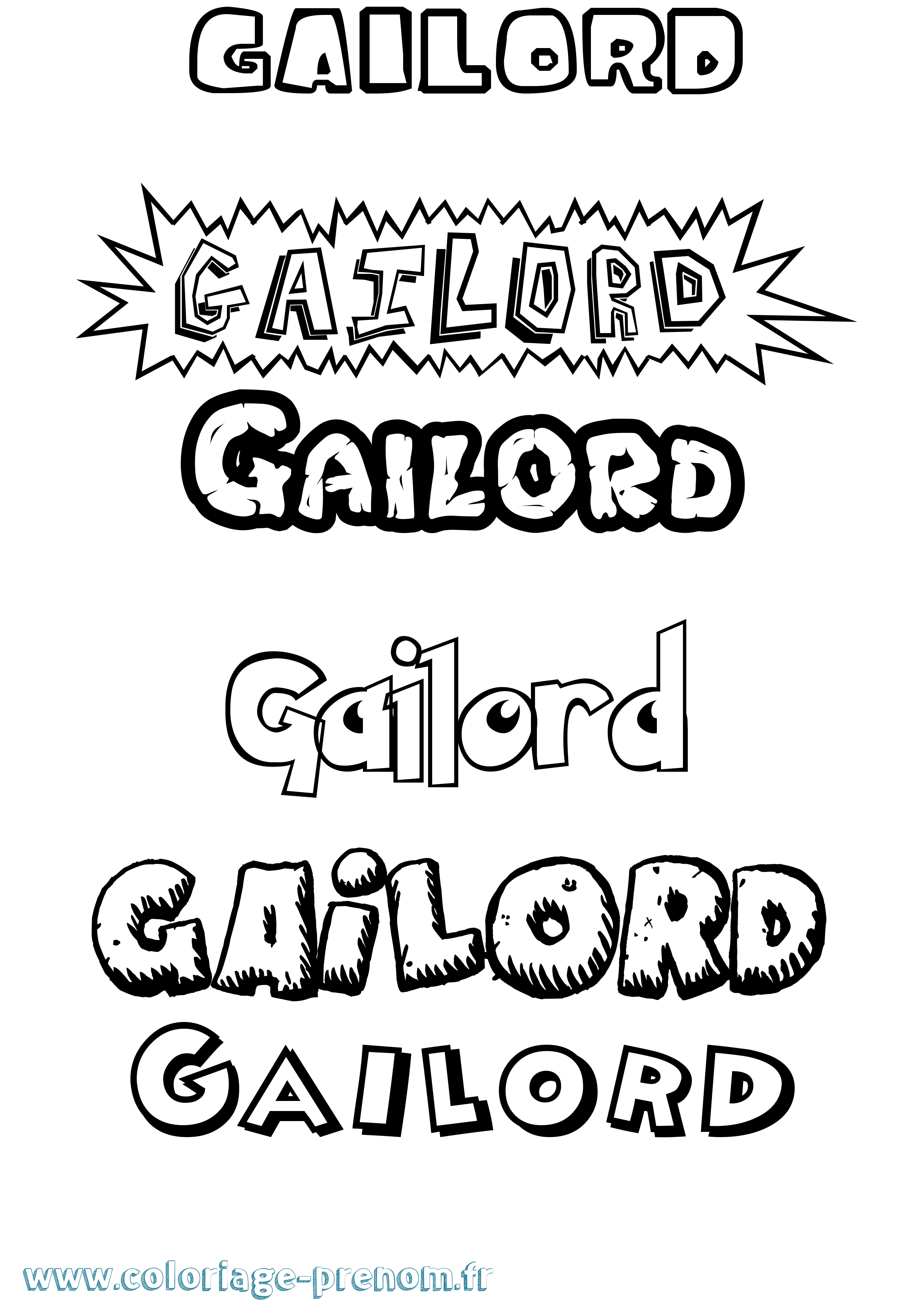 Coloriage Gailord Dessin Animé Coloriage prénom Gailord Dessin Animé
