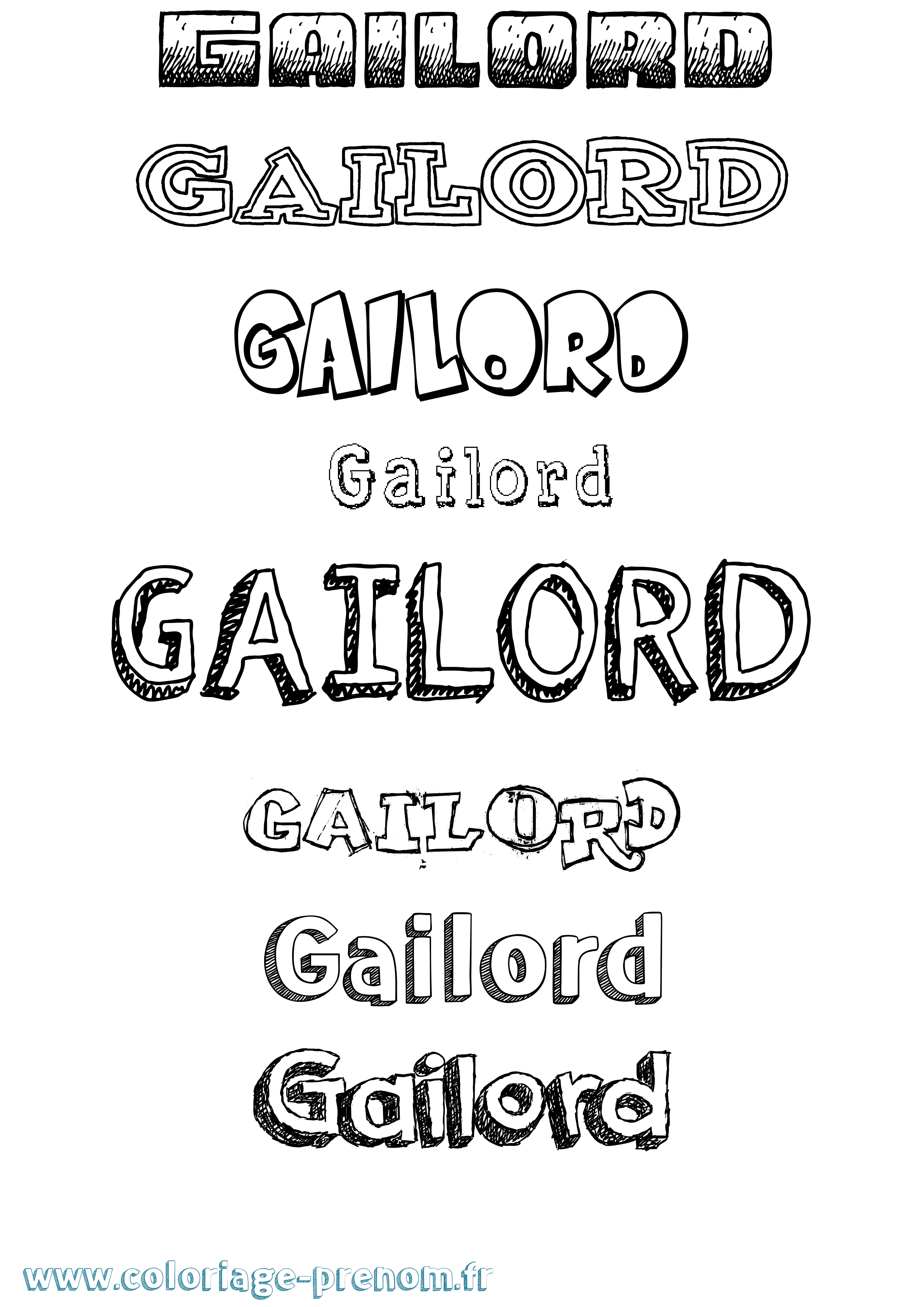 Coloriage Gailord Dessiné Coloriage prénom Gailord Dessiné