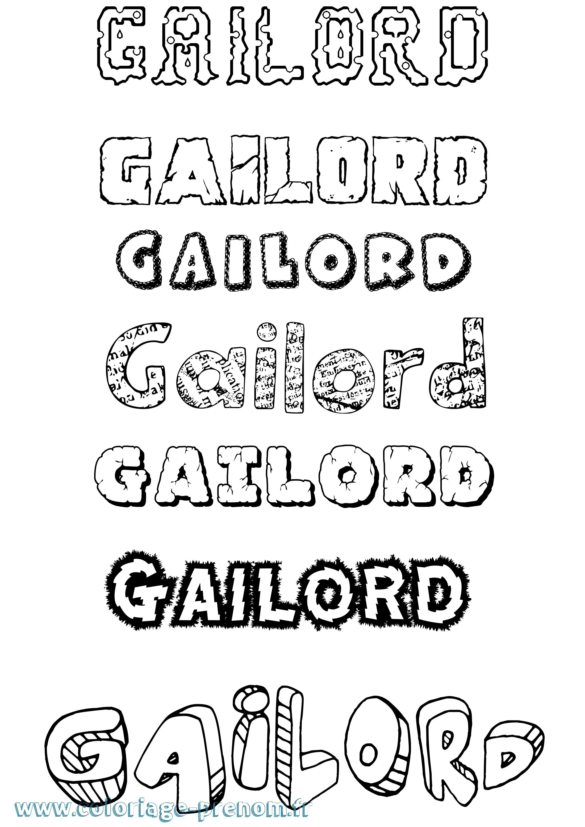 Coloriage Gailord Destructuré Coloriage prénom Gailord Destructuré