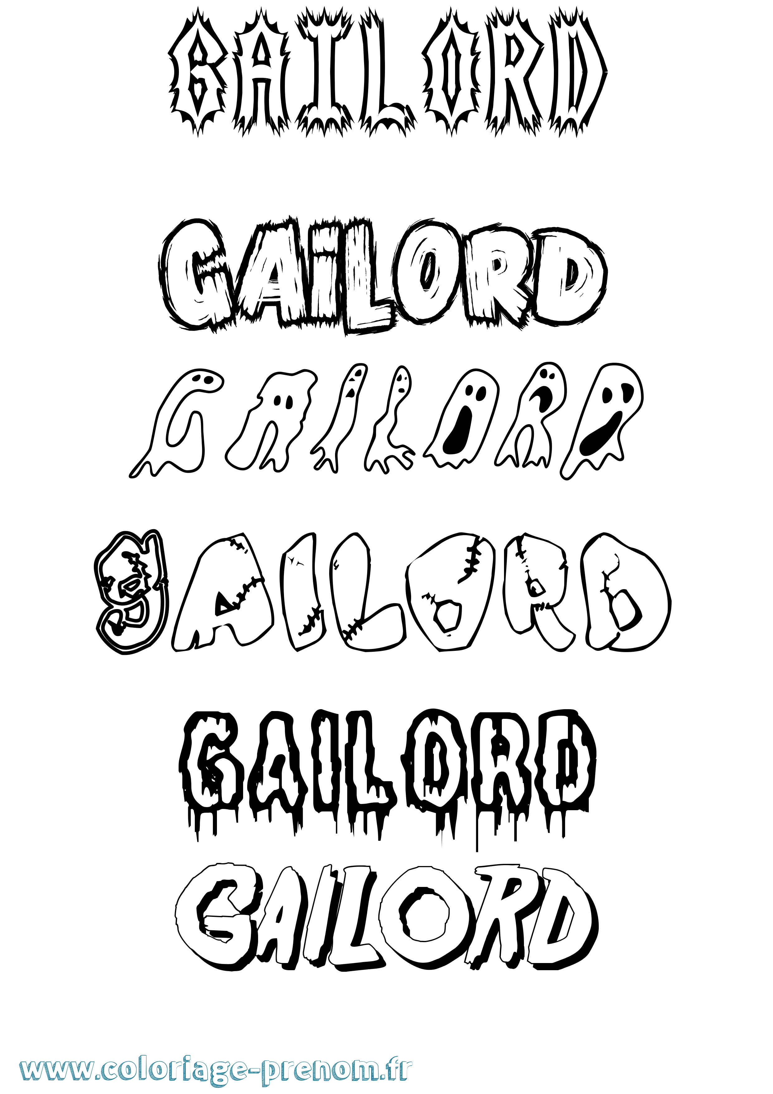 Coloriage Gailord Frisson Coloriage prénom Gailord Frisson