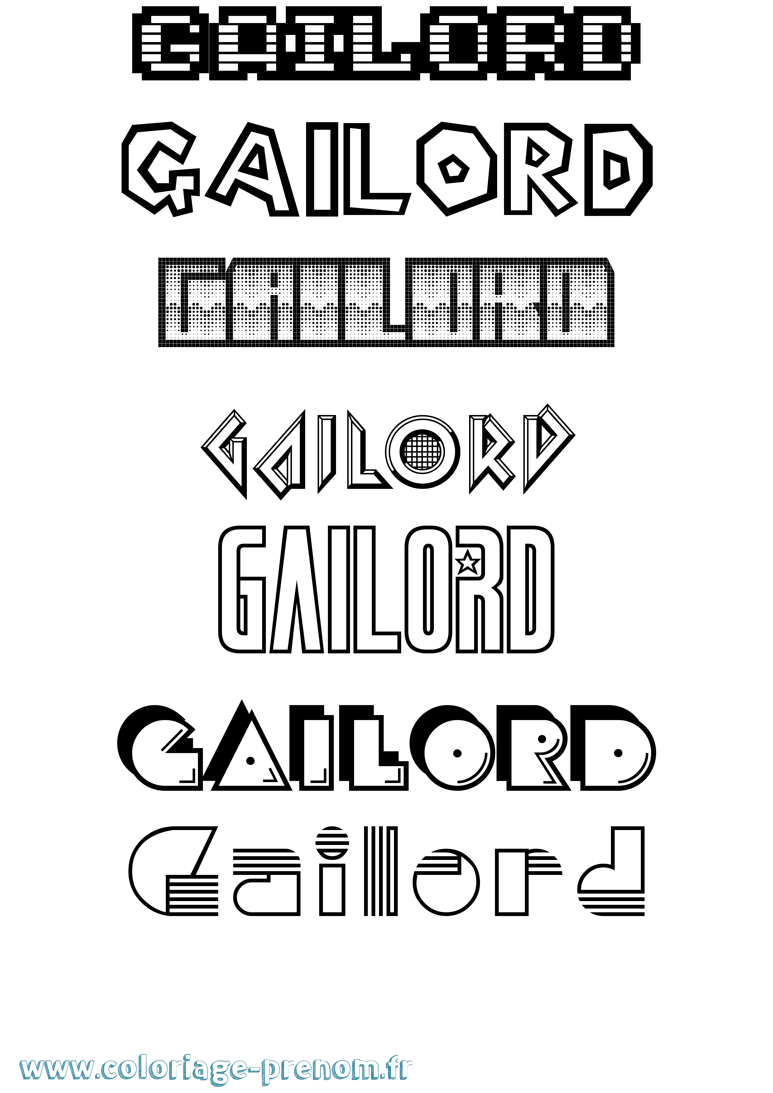 Coloriage Gailord Jeux Vidéos Coloriage prénom Gailord Jeux Vidéos