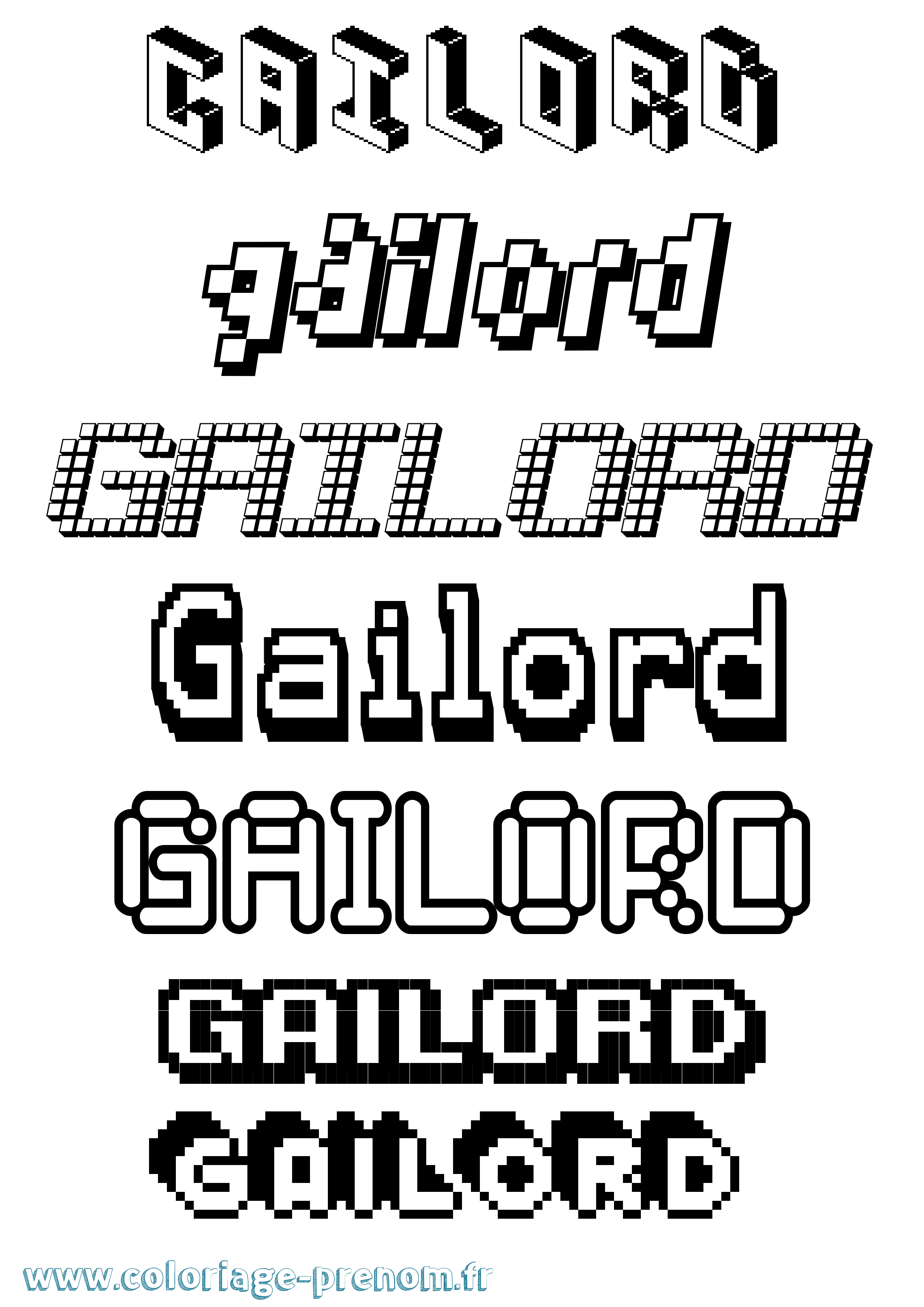 Coloriage Gailord Pixel Coloriage prénom Gailord Pixel