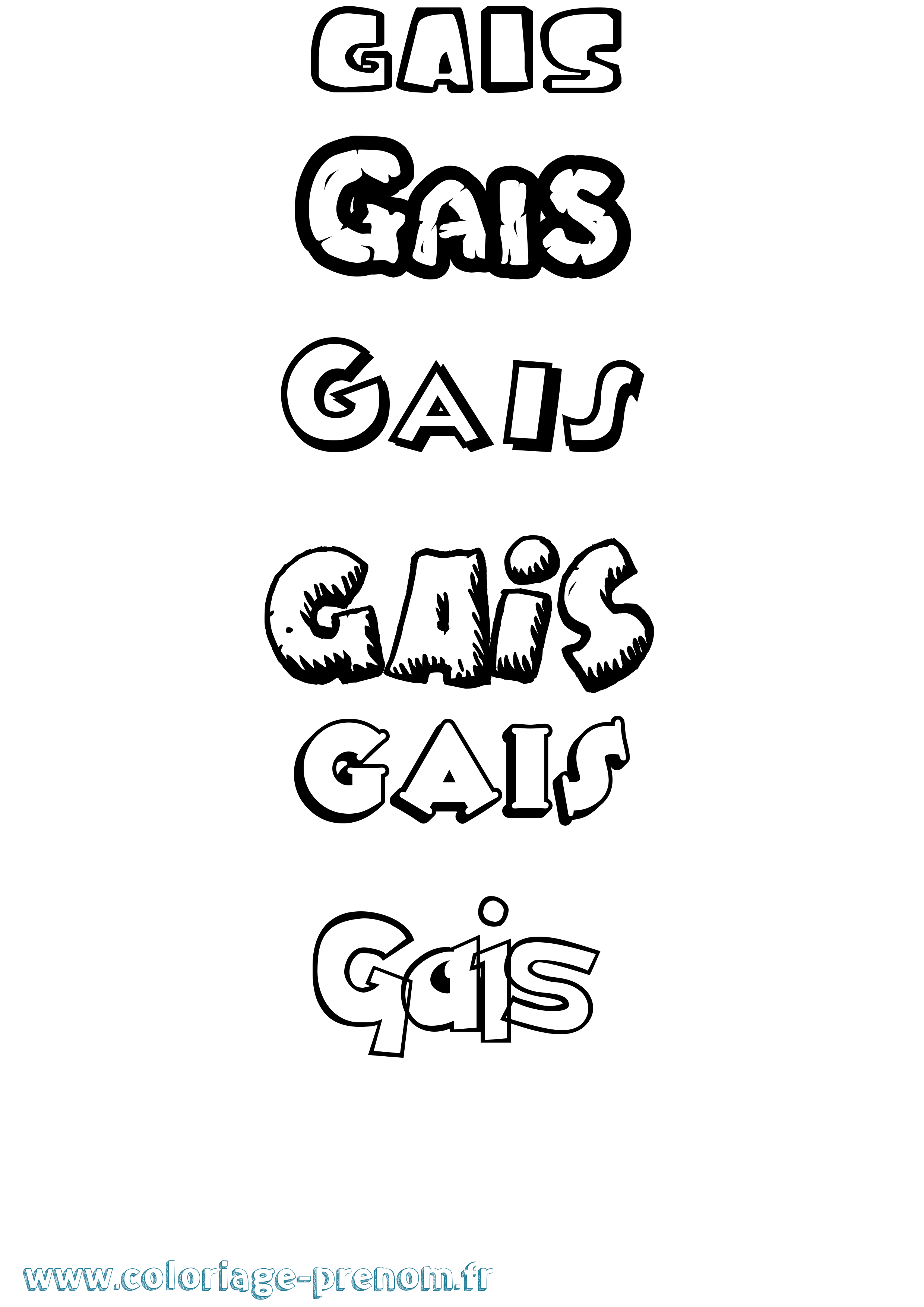 Coloriage Gais Dessin Animé Coloriage prénom Gais Dessin Animé