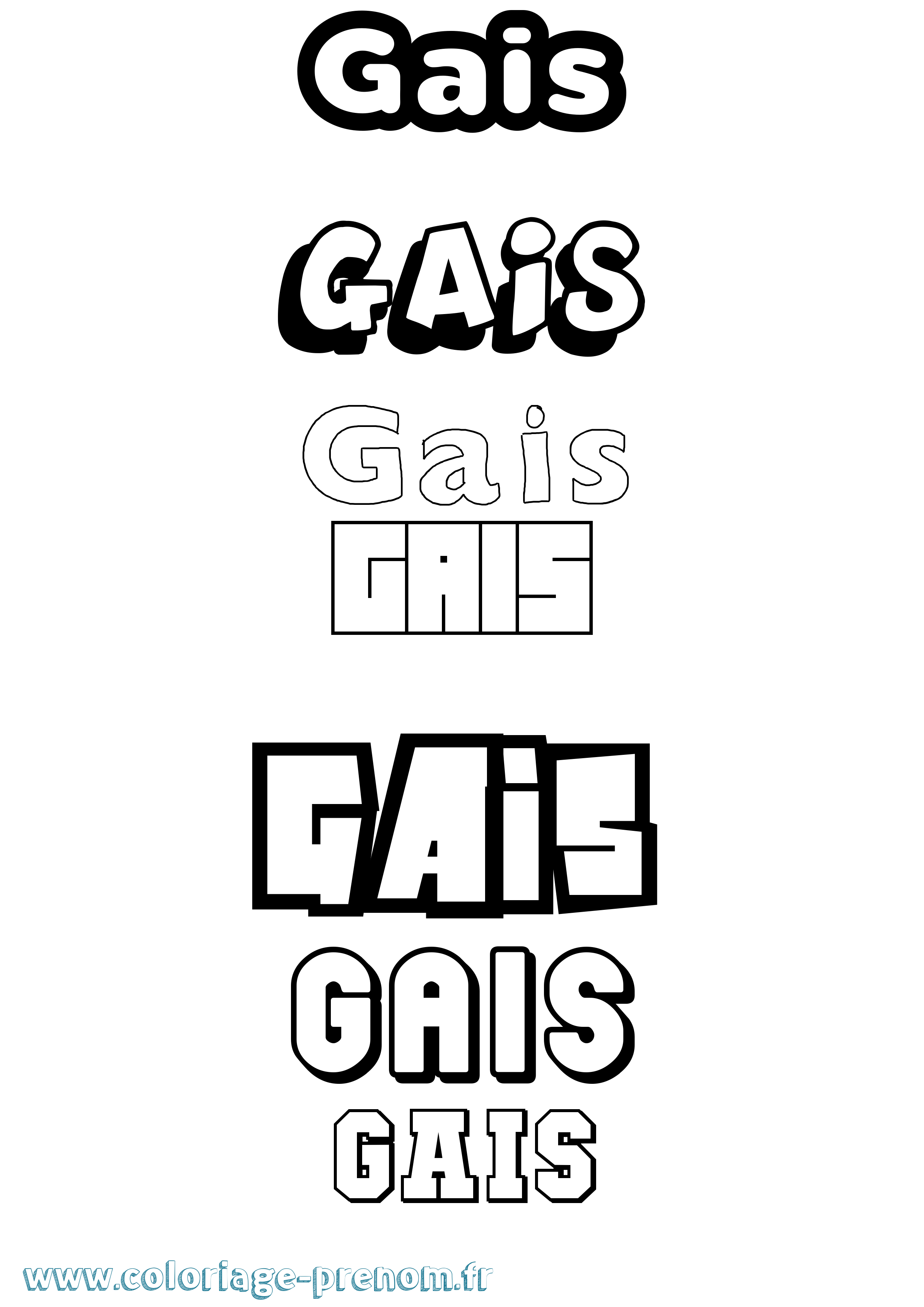 Coloriage Gais Simple Coloriage prénom Gais Simple