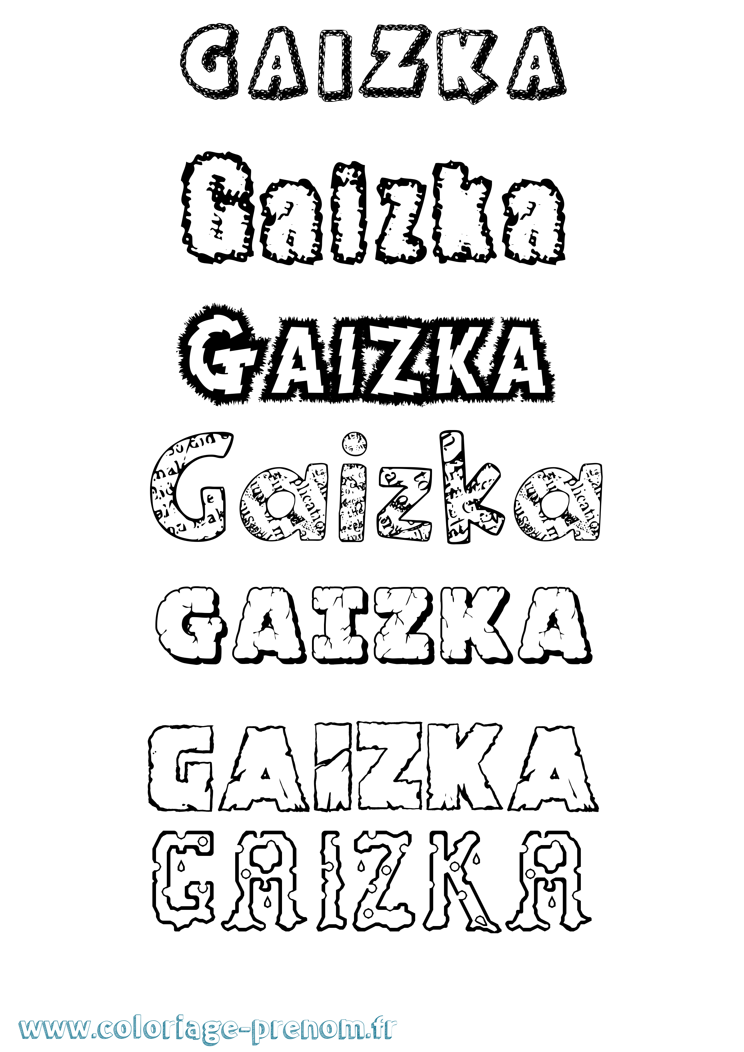 Coloriage Gaizka Destructuré Coloriage prénom Gaizka Destructuré