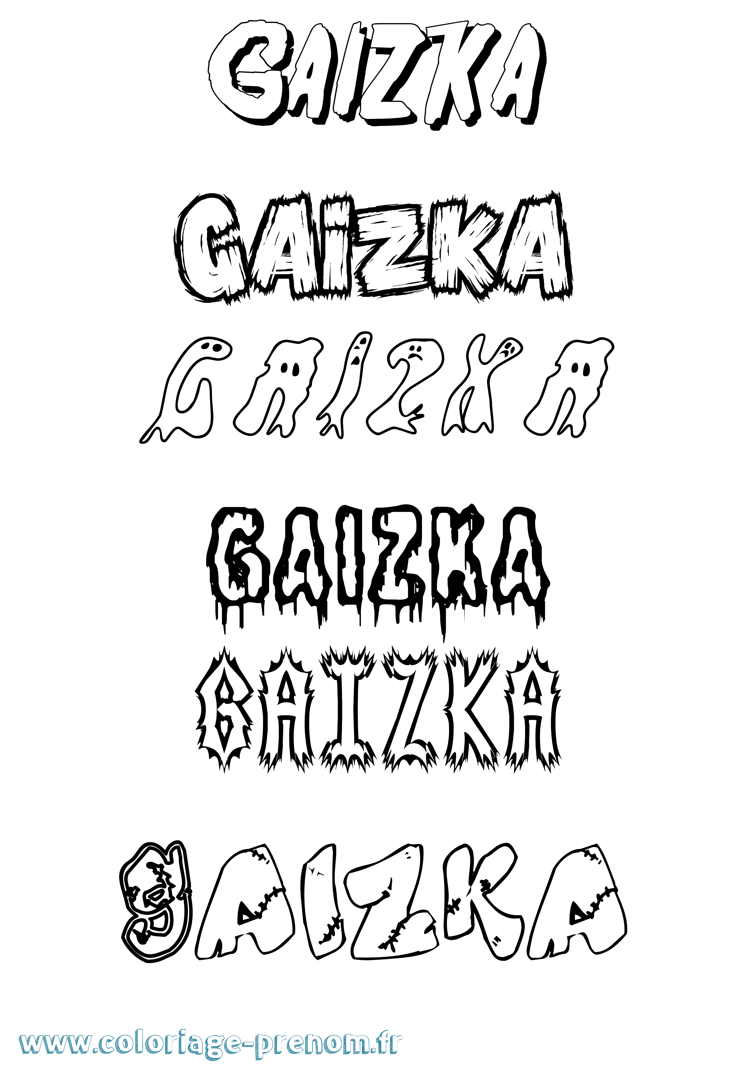 Coloriage Gaizka Frisson Coloriage prénom Gaizka Frisson