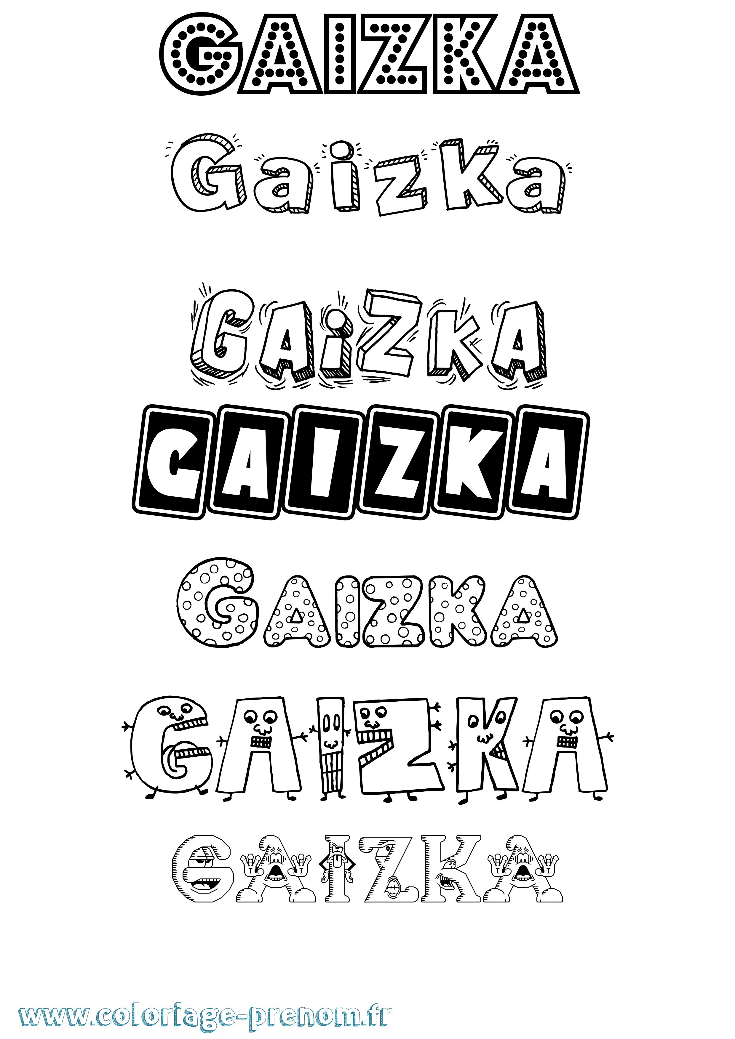 Coloriage Gaizka Fun Coloriage prénom Gaizka Fun