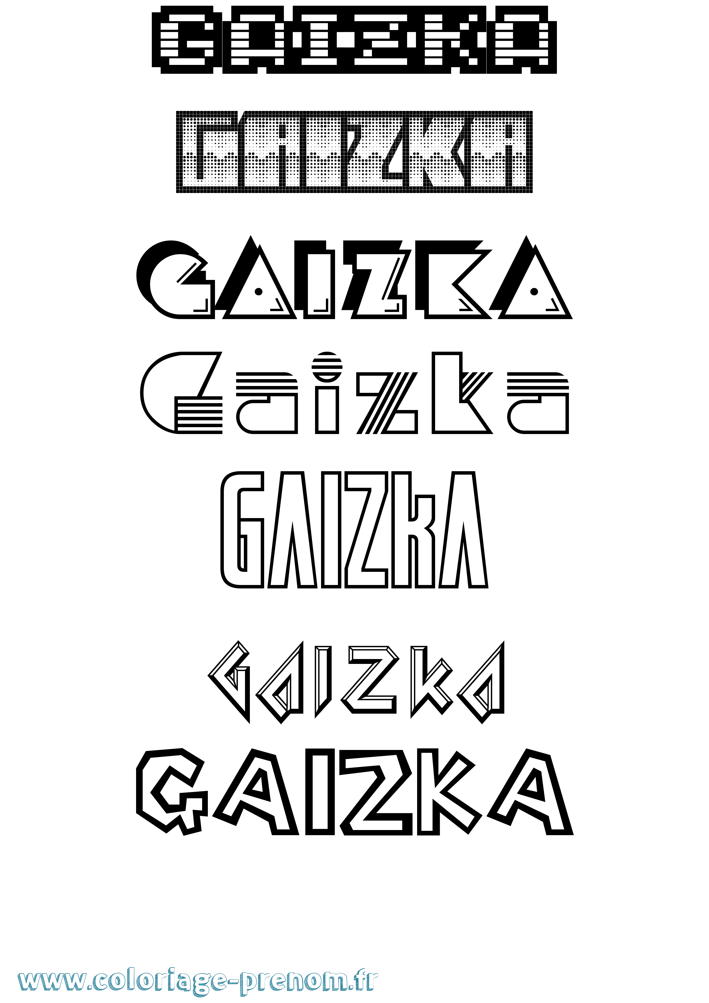 Coloriage Gaizka Jeux Vidéos Coloriage prénom Gaizka Jeux Vidéos