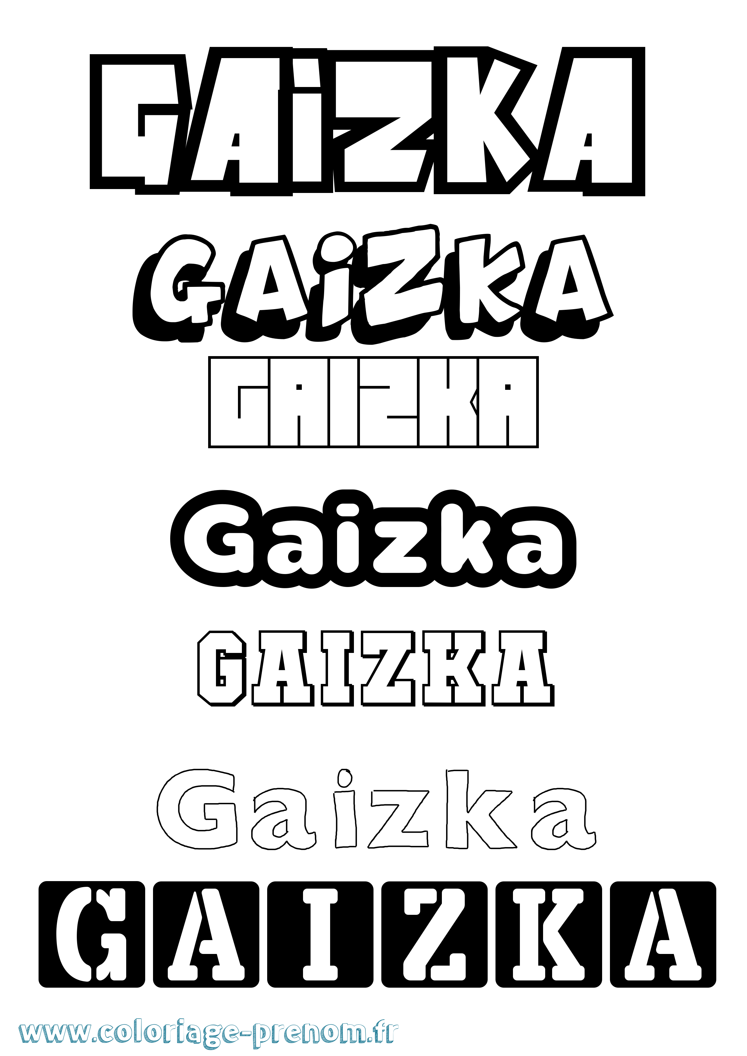 Coloriage Gaizka Simple Coloriage prénom Gaizka Simple