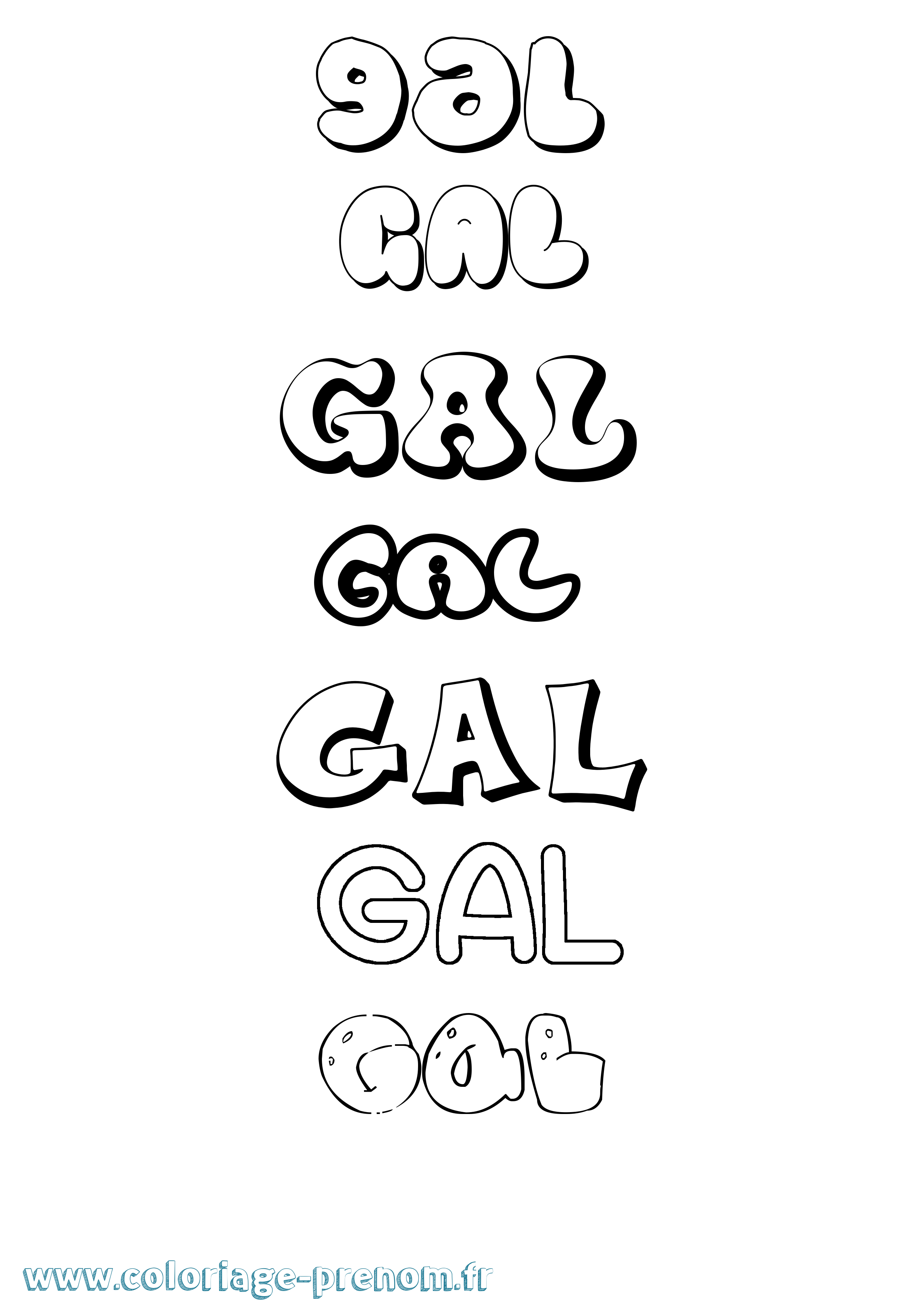 Coloriage Gal Bubble Coloriage prénom Gal Bubble