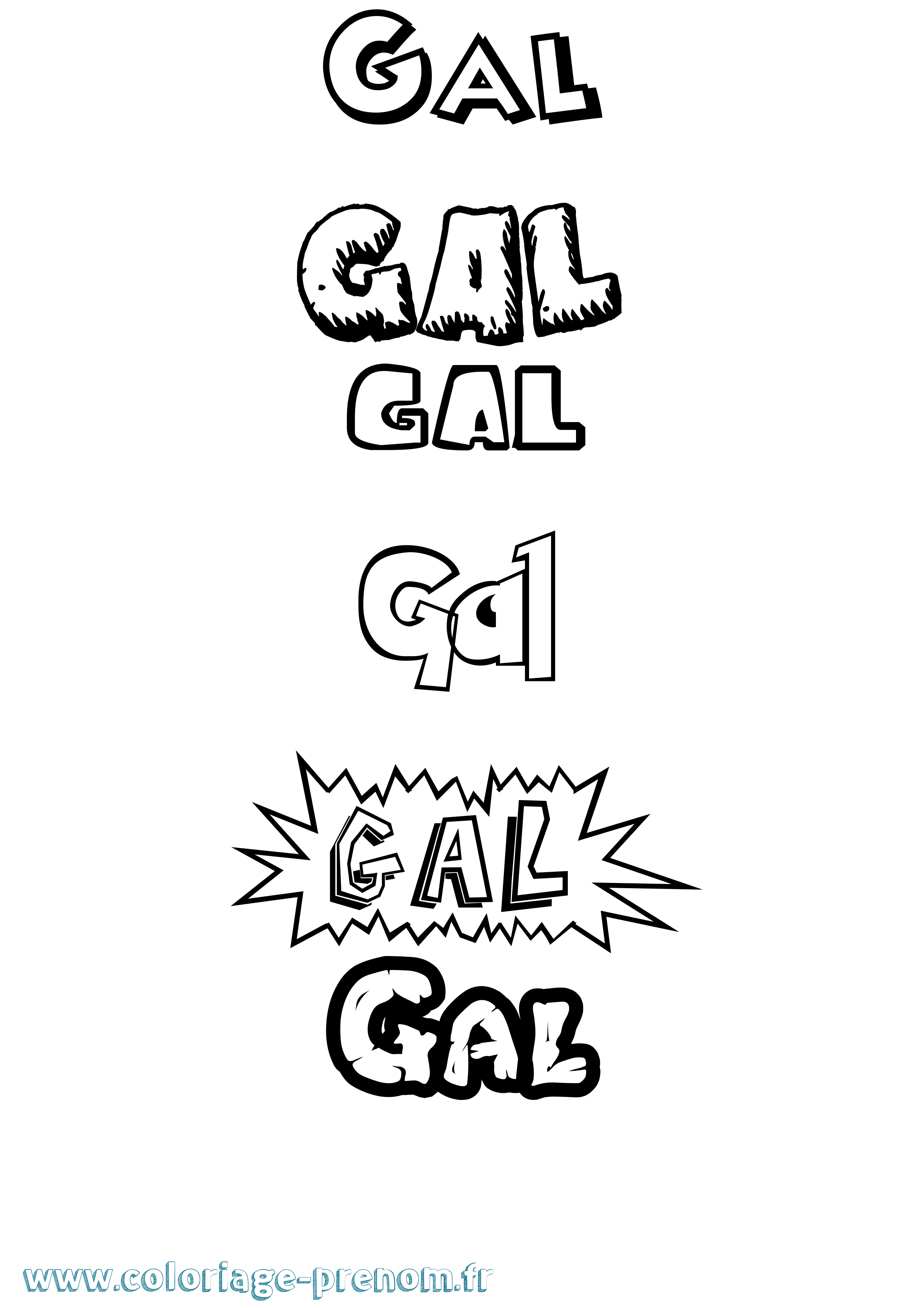 Coloriage Gal Dessin Animé Coloriage prénom Gal Dessin Animé