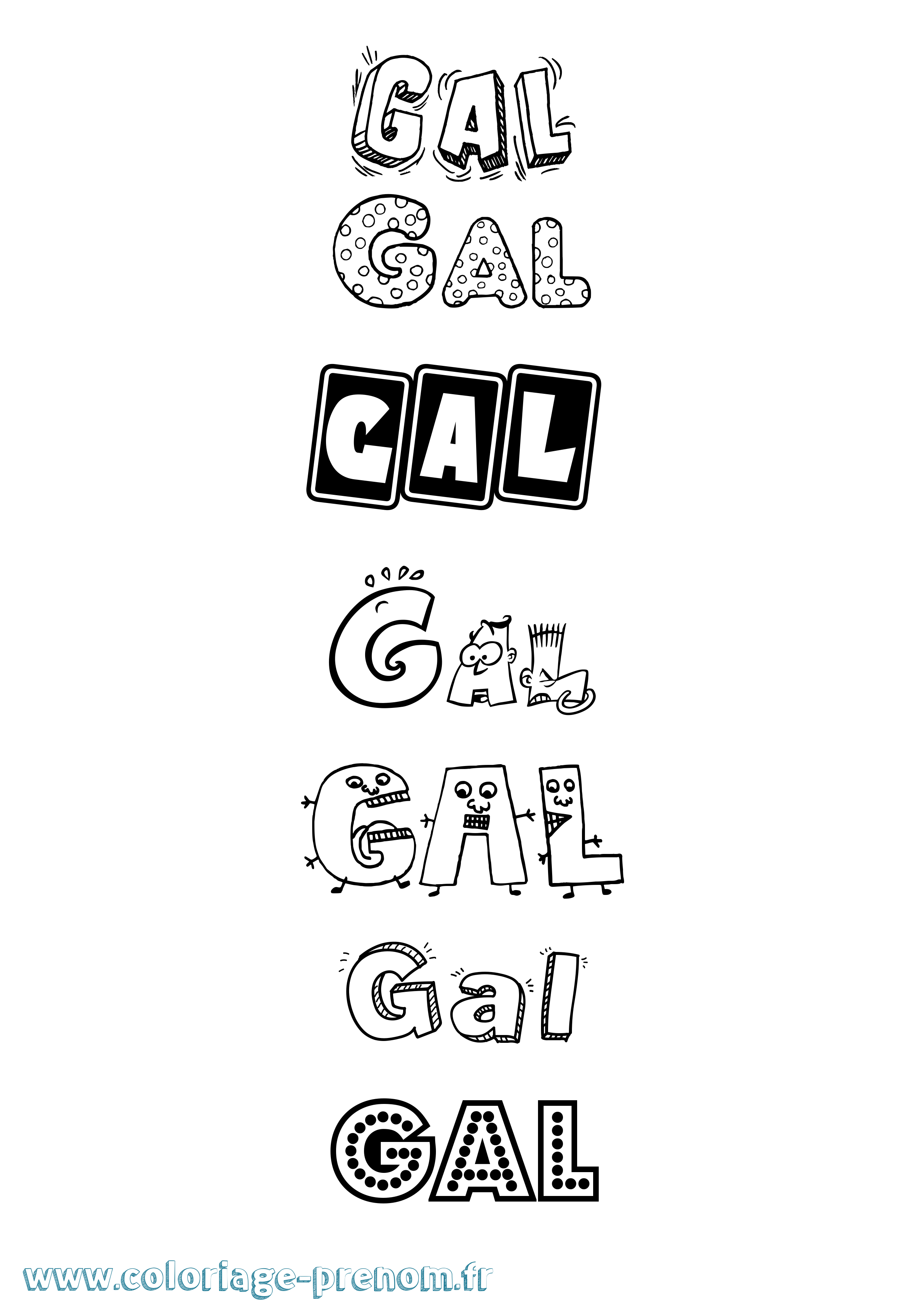 Coloriage Gal Fun Coloriage prénom Gal Fun