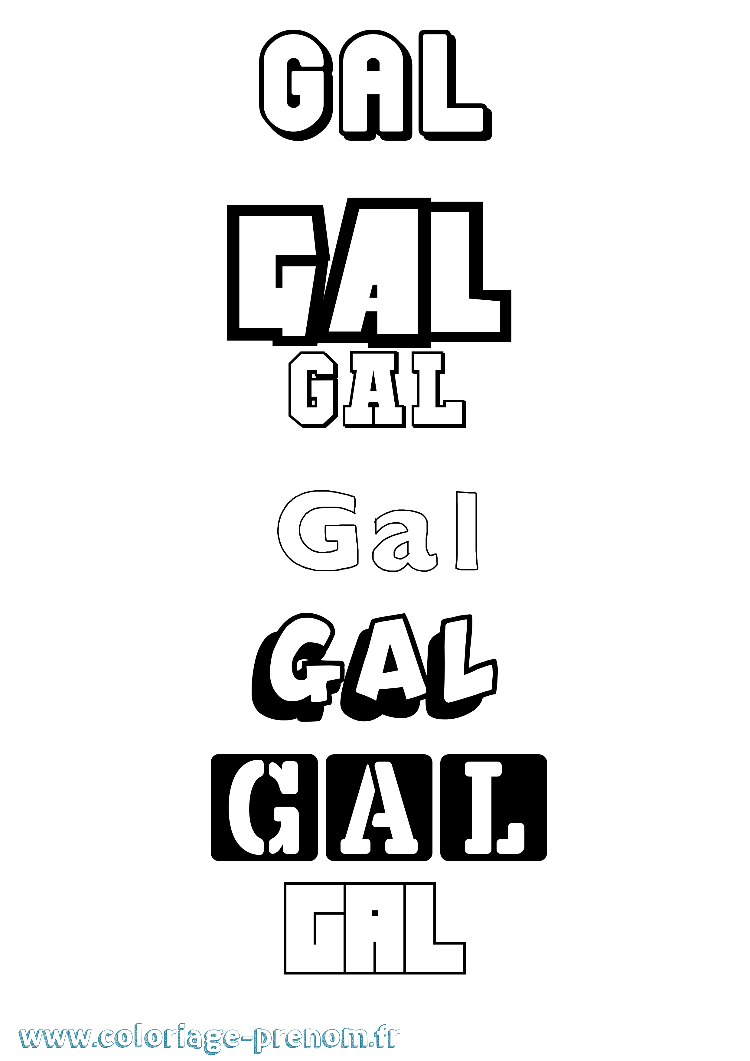 Coloriage Gal Simple Coloriage prénom Gal Simple