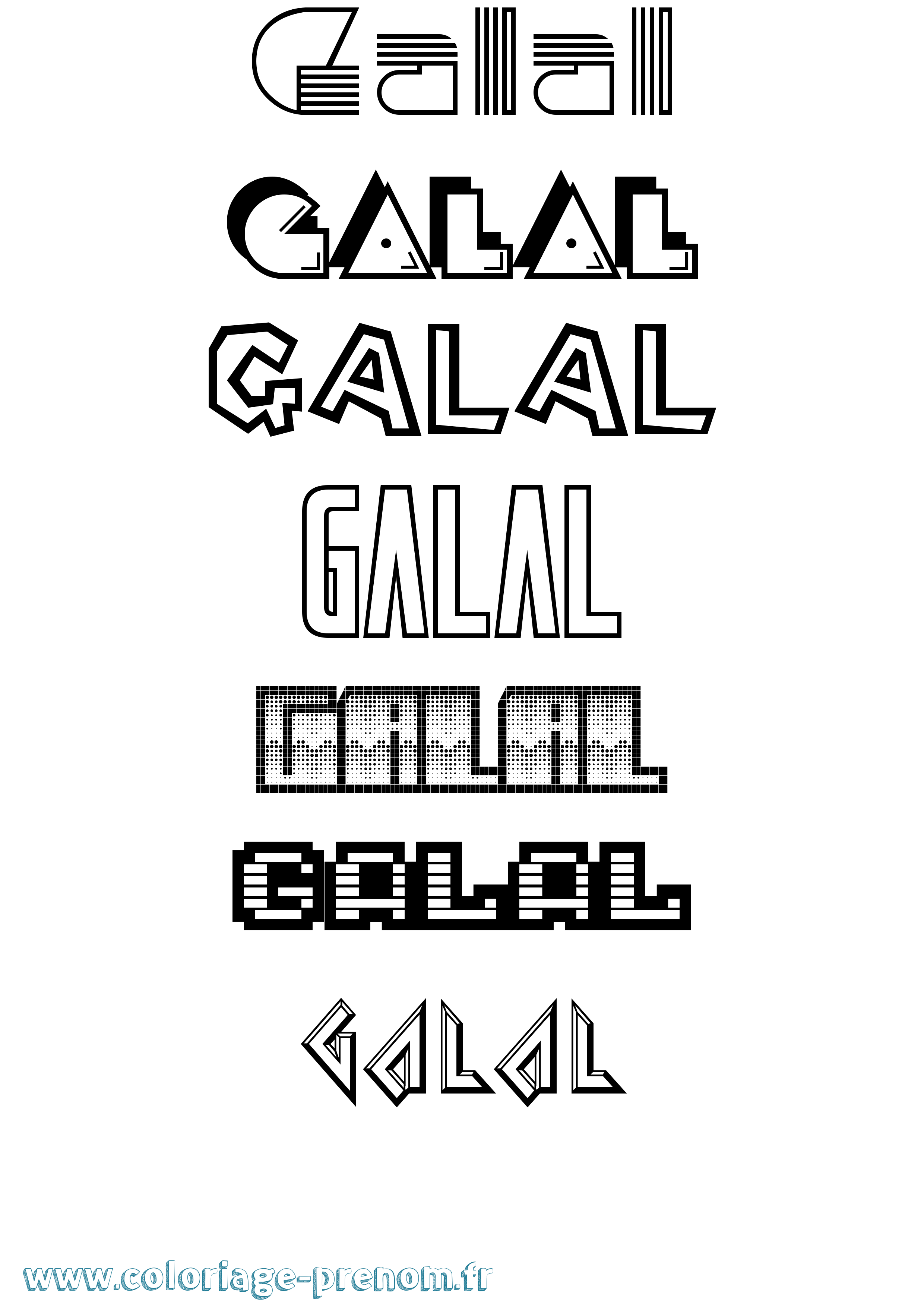 Coloriage Galal Jeux Vidéos Coloriage prénom Galal Jeux Vidéos
