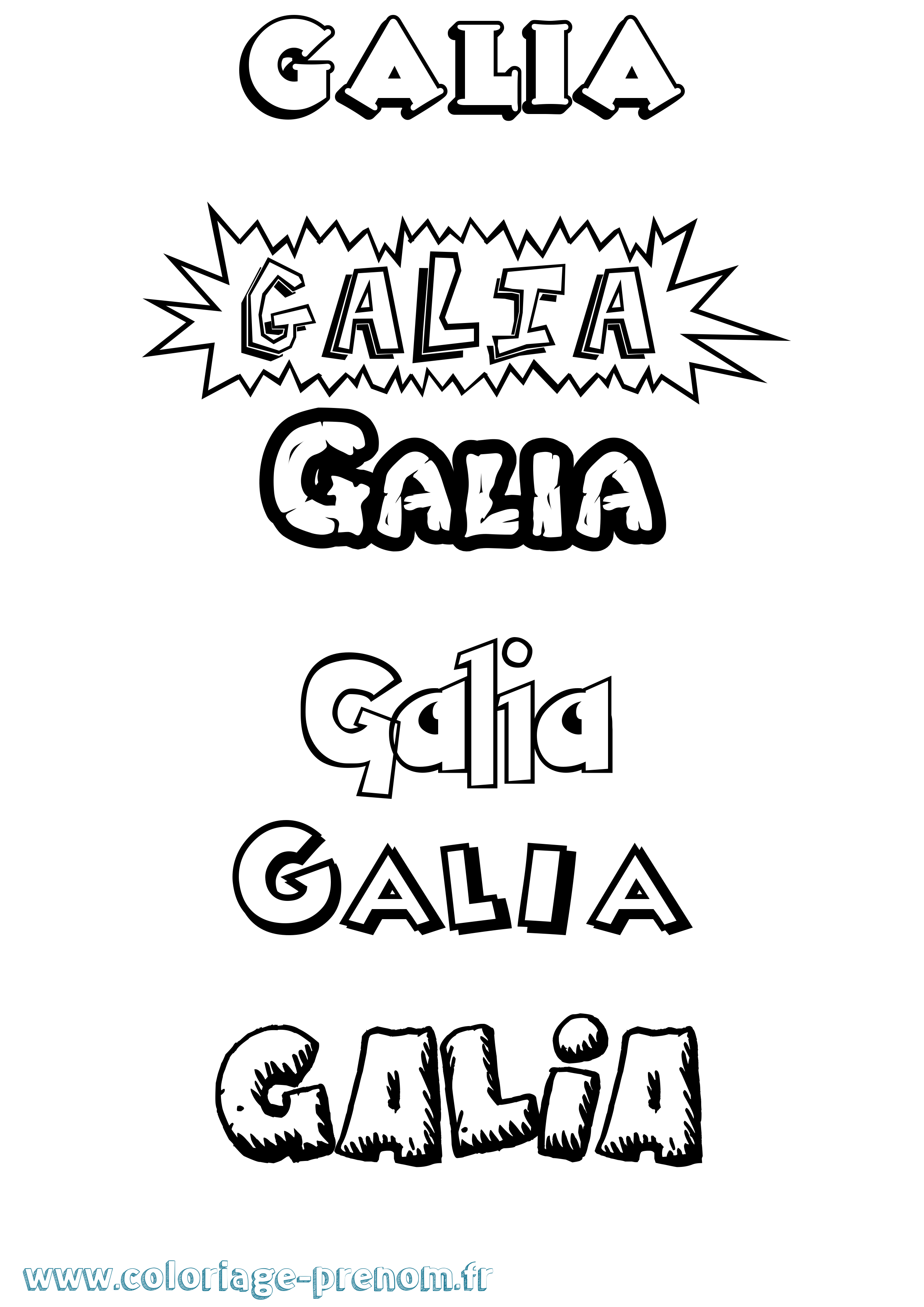 Coloriage Galia Dessin Animé Coloriage prénom Galia Dessin Animé
