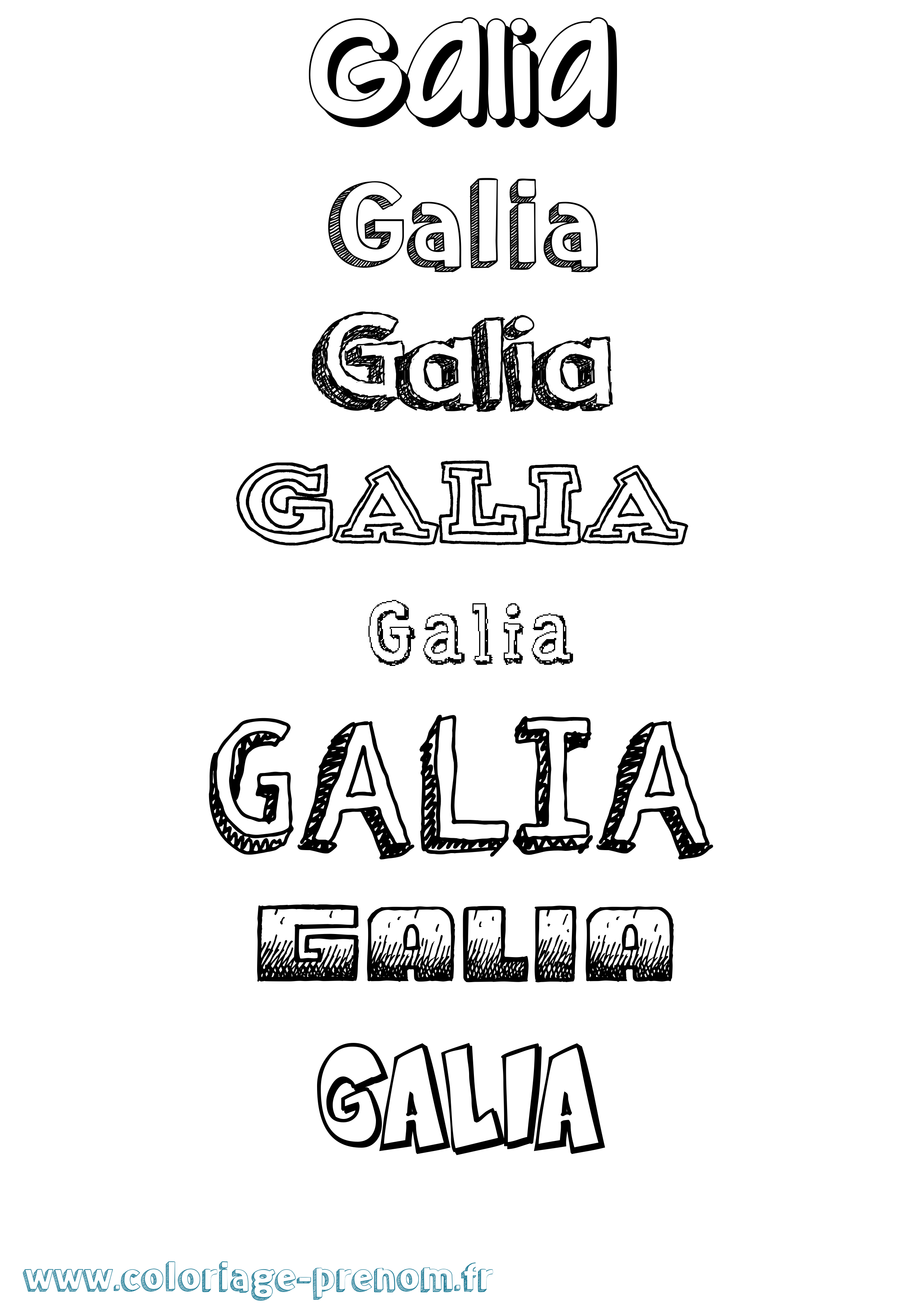 Coloriage Galia Dessiné Coloriage prénom Galia Dessiné