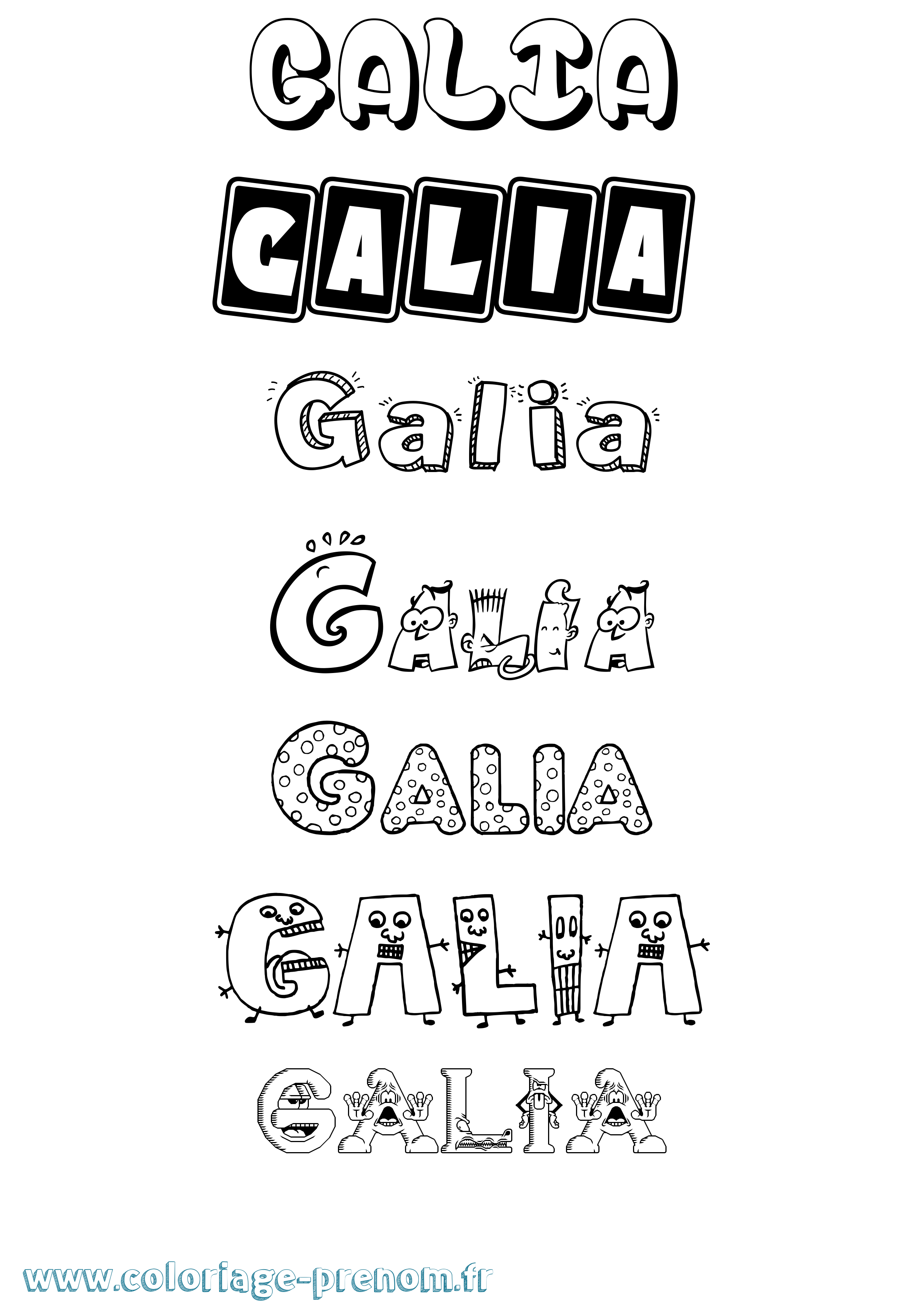 Coloriage Galia Fun Coloriage prénom Galia Fun