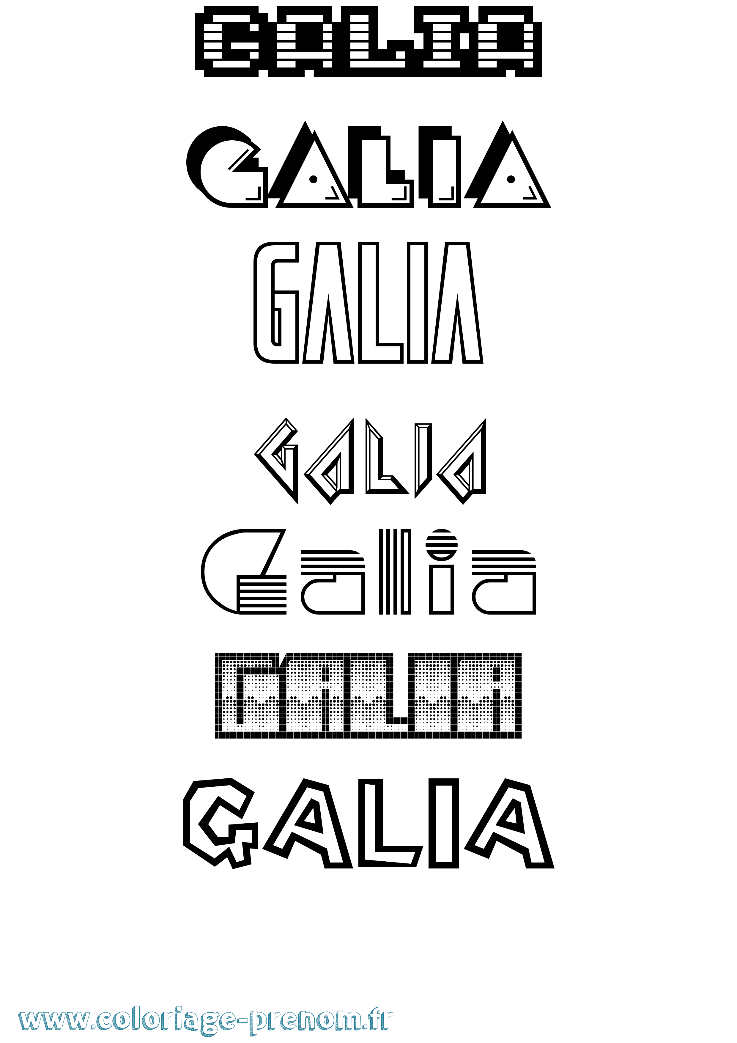 Coloriage Galia Jeux Vidéos Coloriage prénom Galia Jeux Vidéos