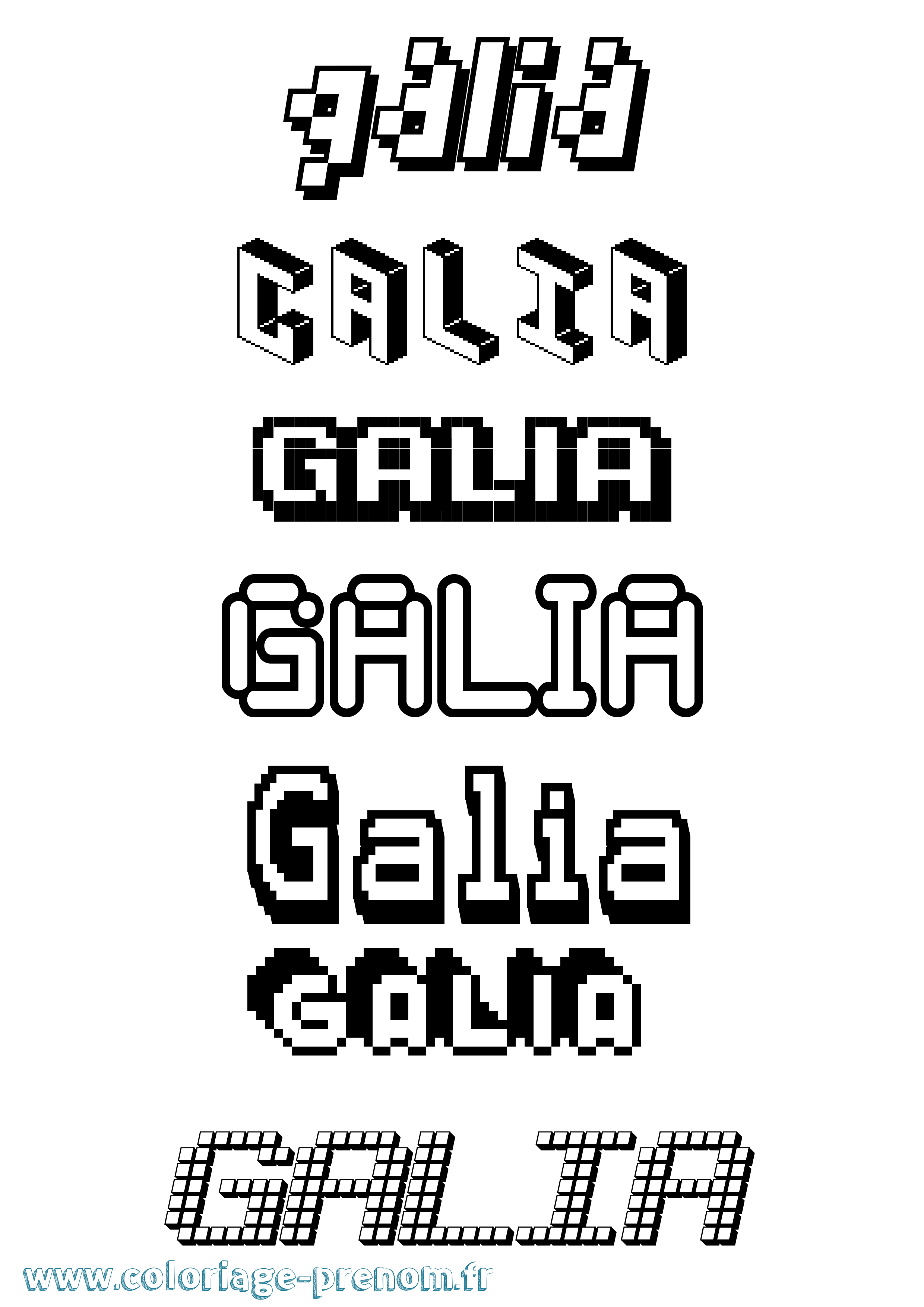 Coloriage Galia Pixel Coloriage prénom Galia Pixel