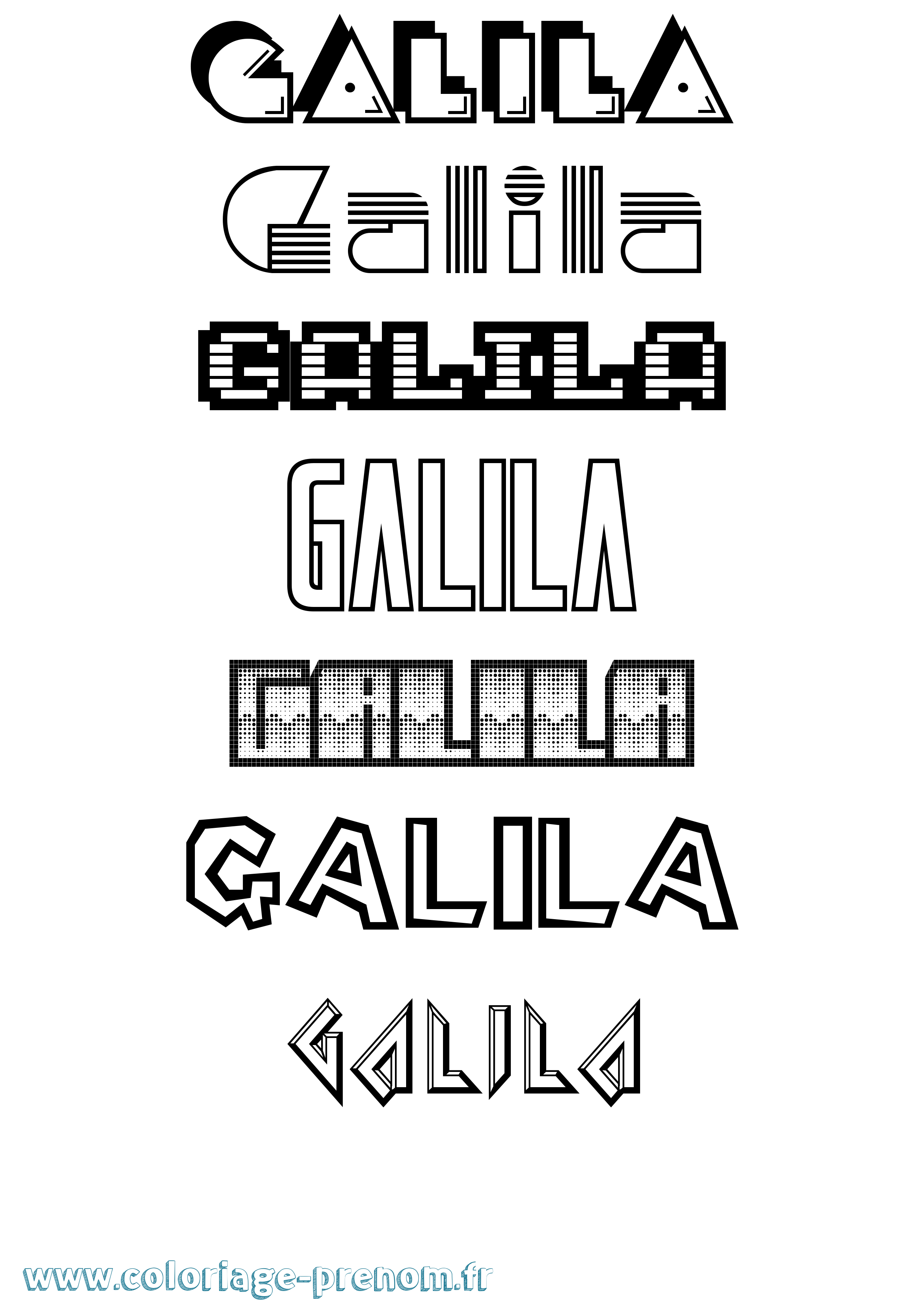 Coloriage Galila Jeux Vidéos Coloriage prénom Galila Jeux Vidéos