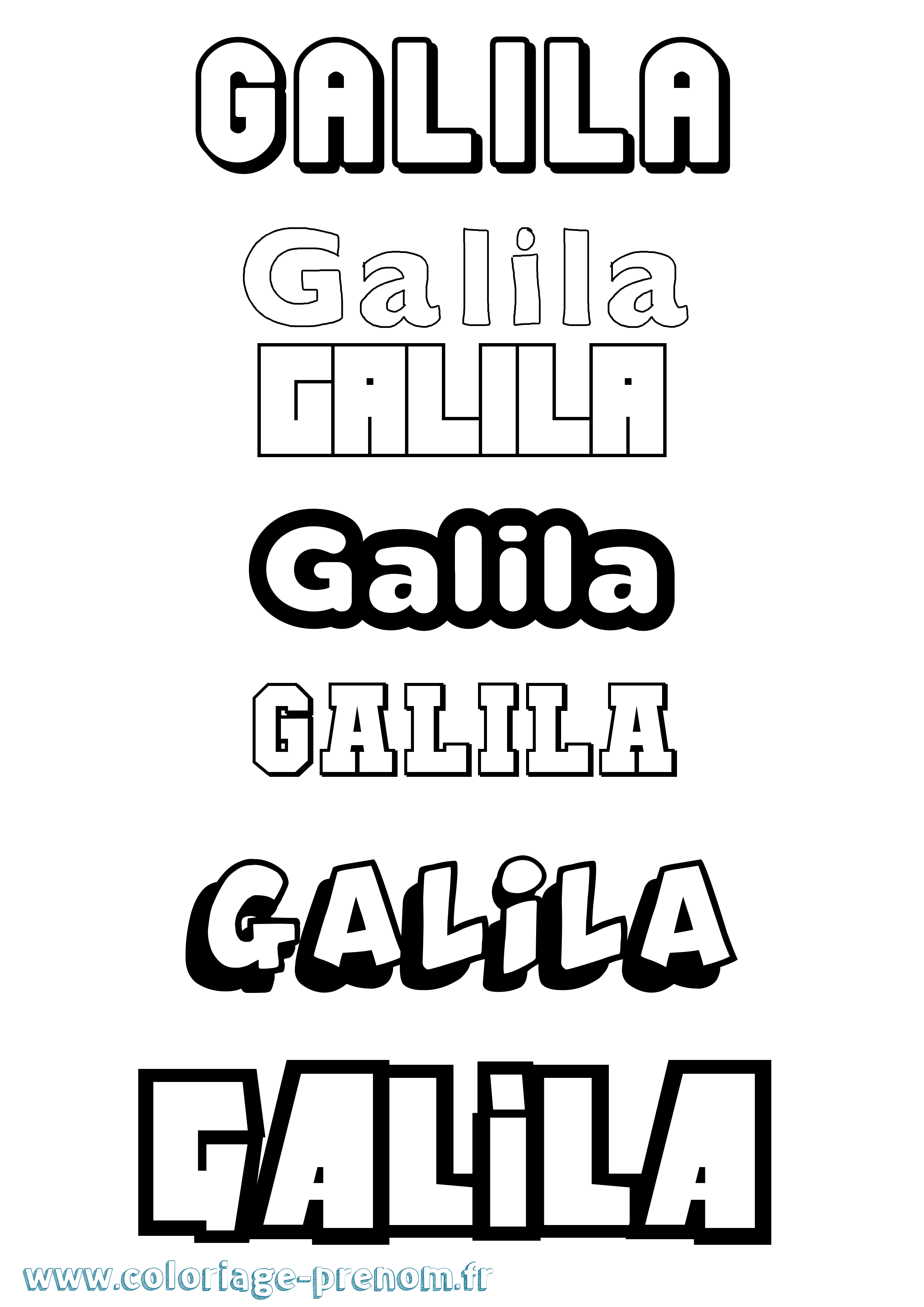 Coloriage Galila Simple Coloriage prénom Galila Simple