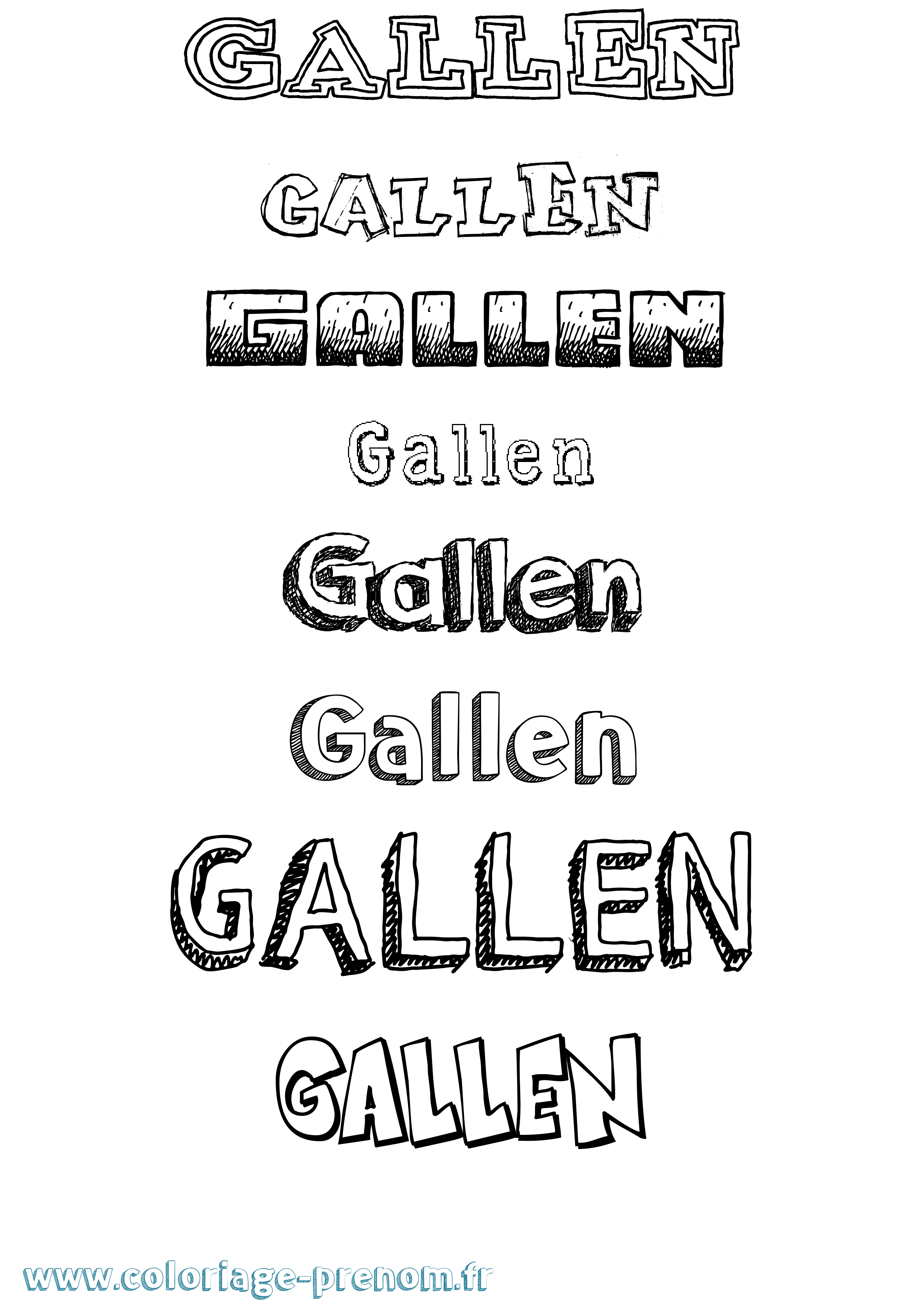 Coloriage Gallen Dessiné Coloriage prénom Gallen Dessiné