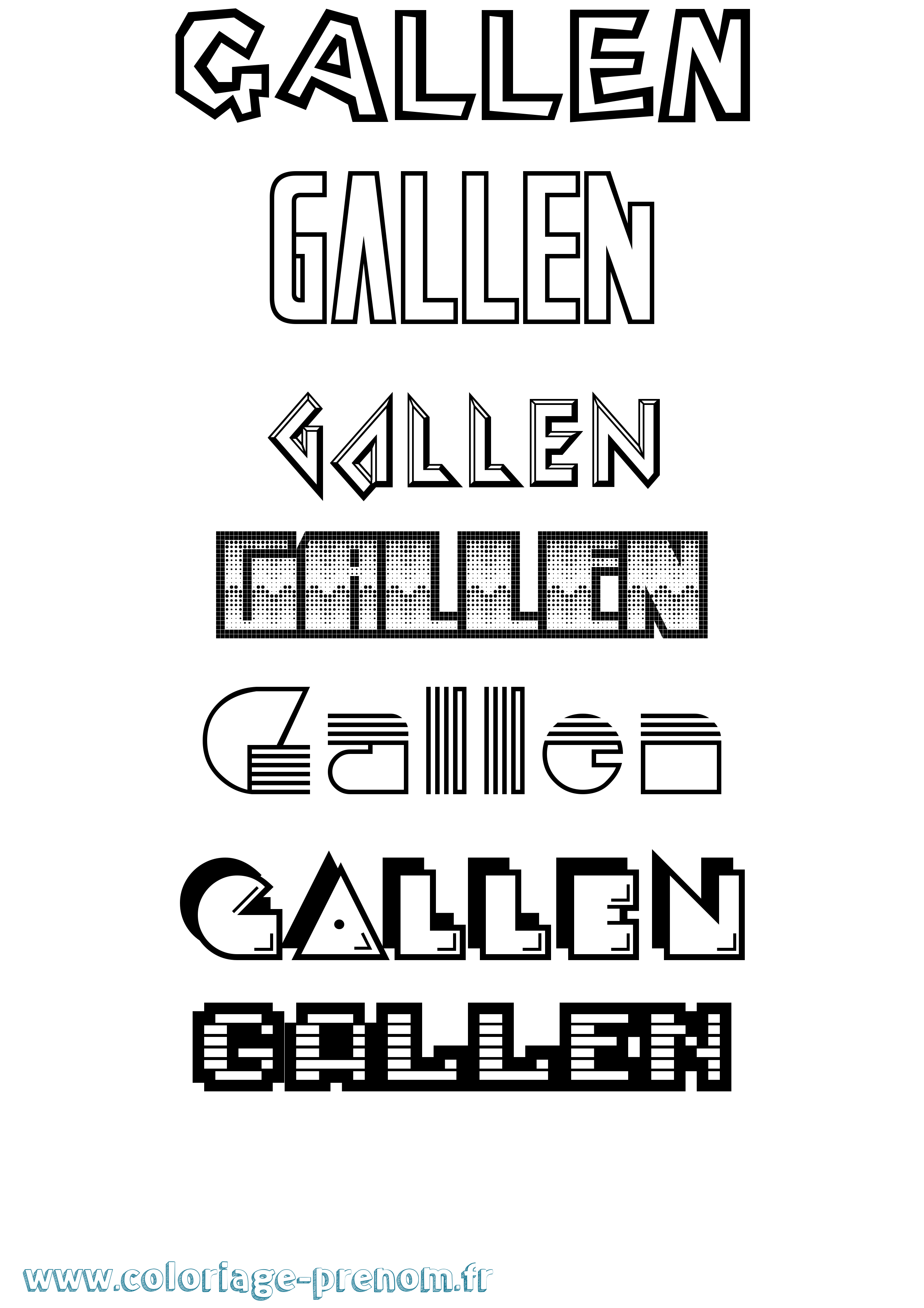 Coloriage Gallen Jeux Vidéos Coloriage prénom Gallen Jeux Vidéos