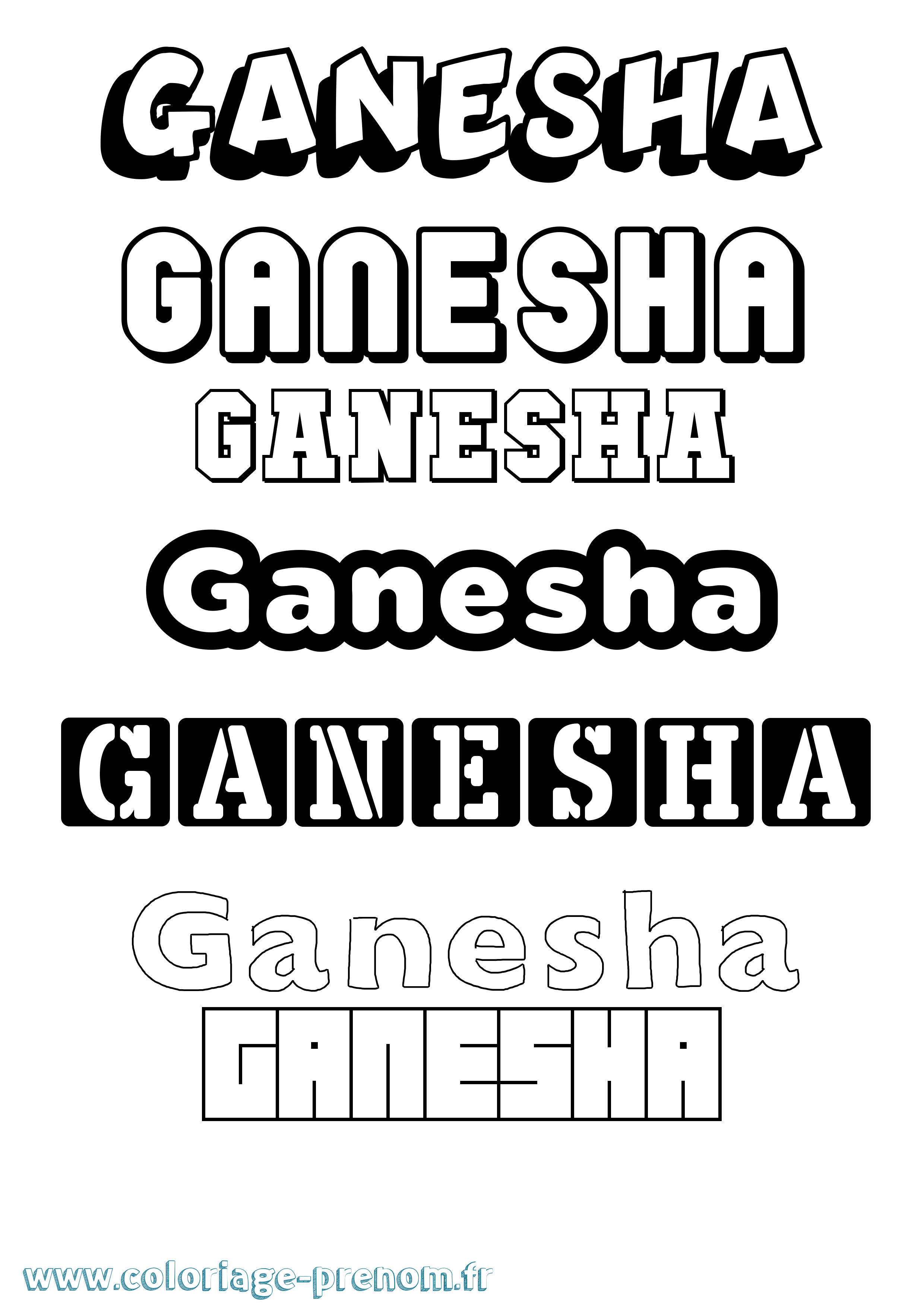 Coloriage Ganesha Simple Coloriage prénom Ganesha Simple